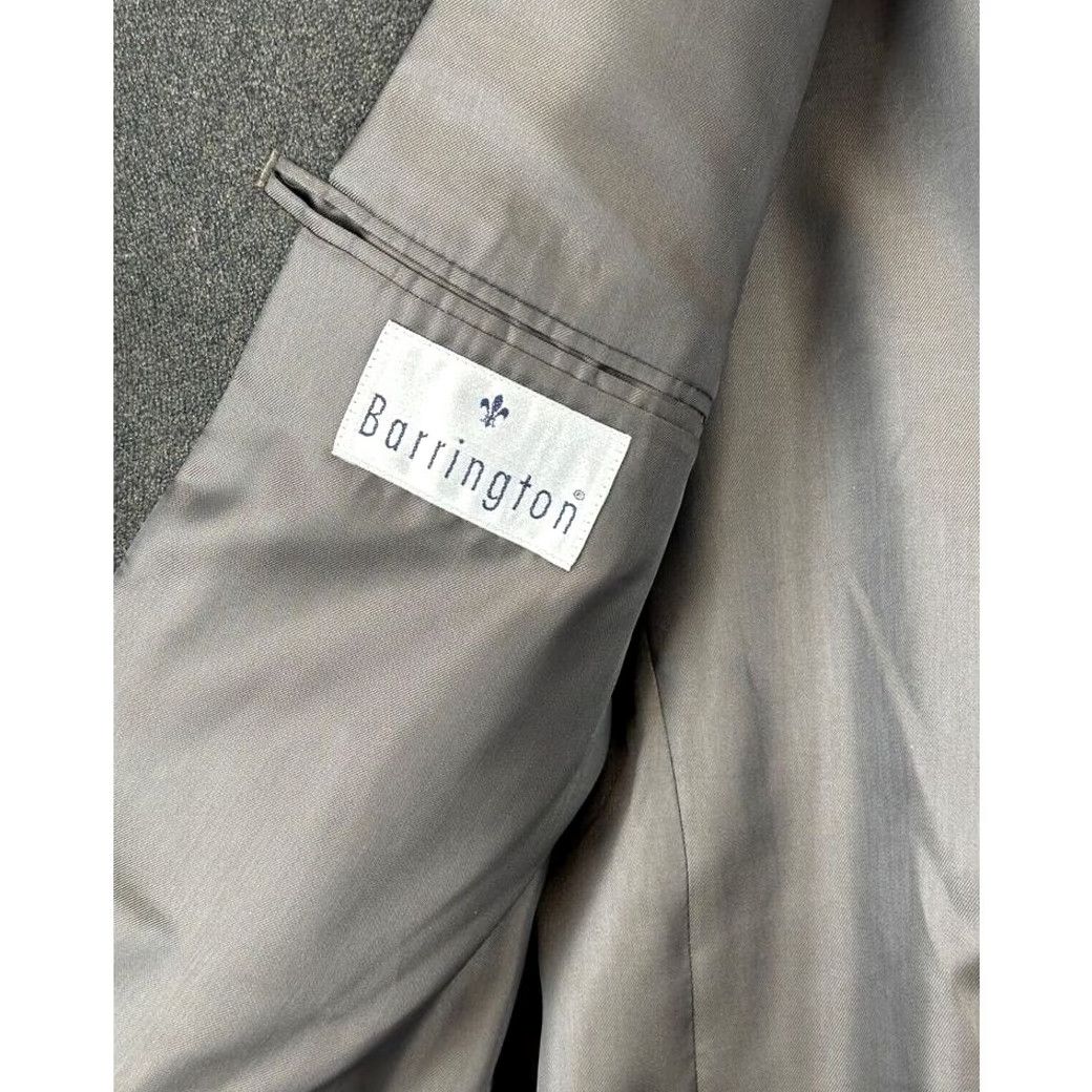 Vintage VINTAGE Barrington Blazer Mens 48L Grey Lambswool Cashmere Blend 3-Button Notch Lapel Long Jacket Sport Coat Regular Fit Mens Size 48R - 5 Thumbnail