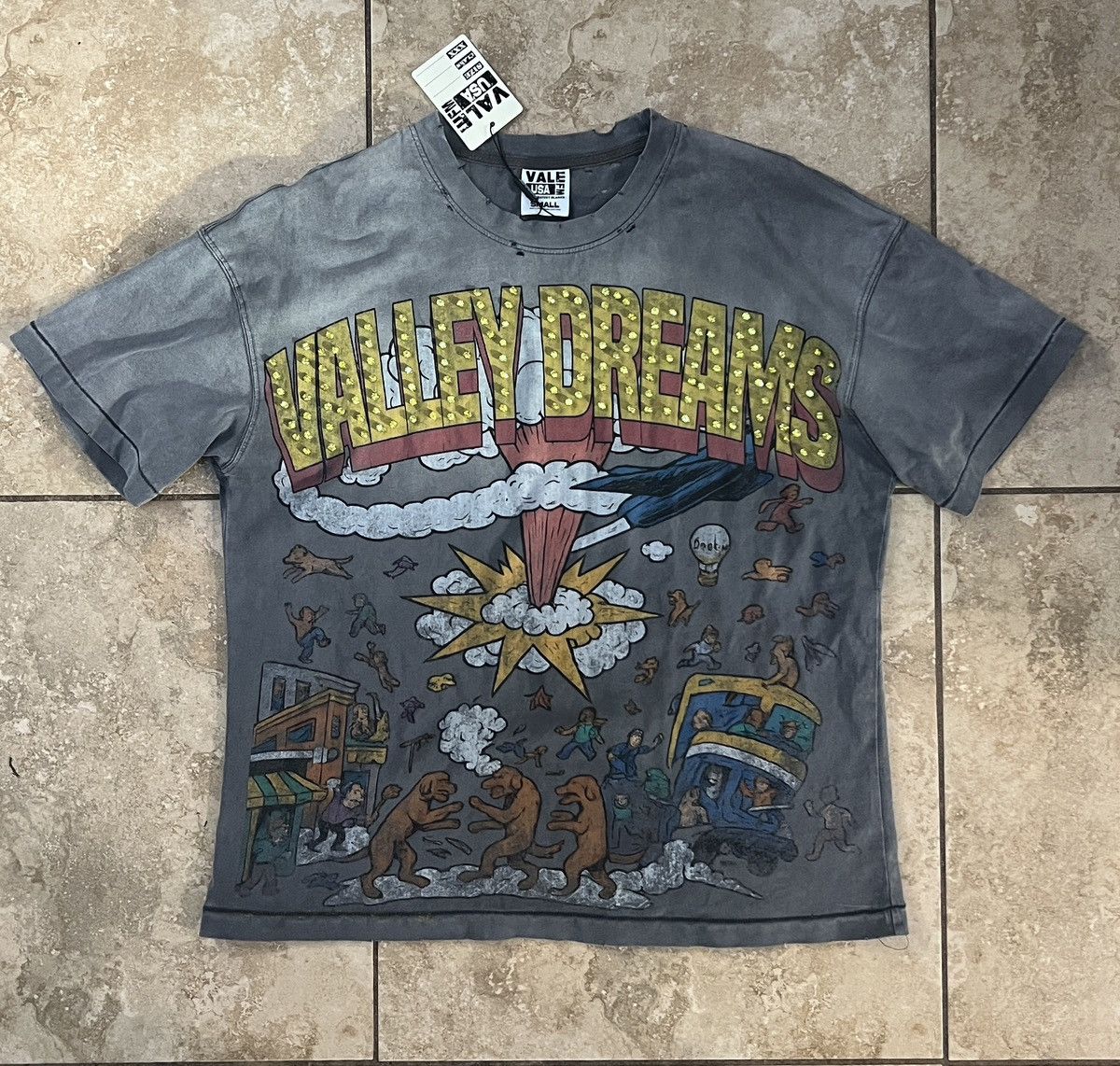 Vale Vale Forever Faded Chaos Bling Tee 'Gray' Size US S / EU 44-46 / 1 - 1 Thumbnail