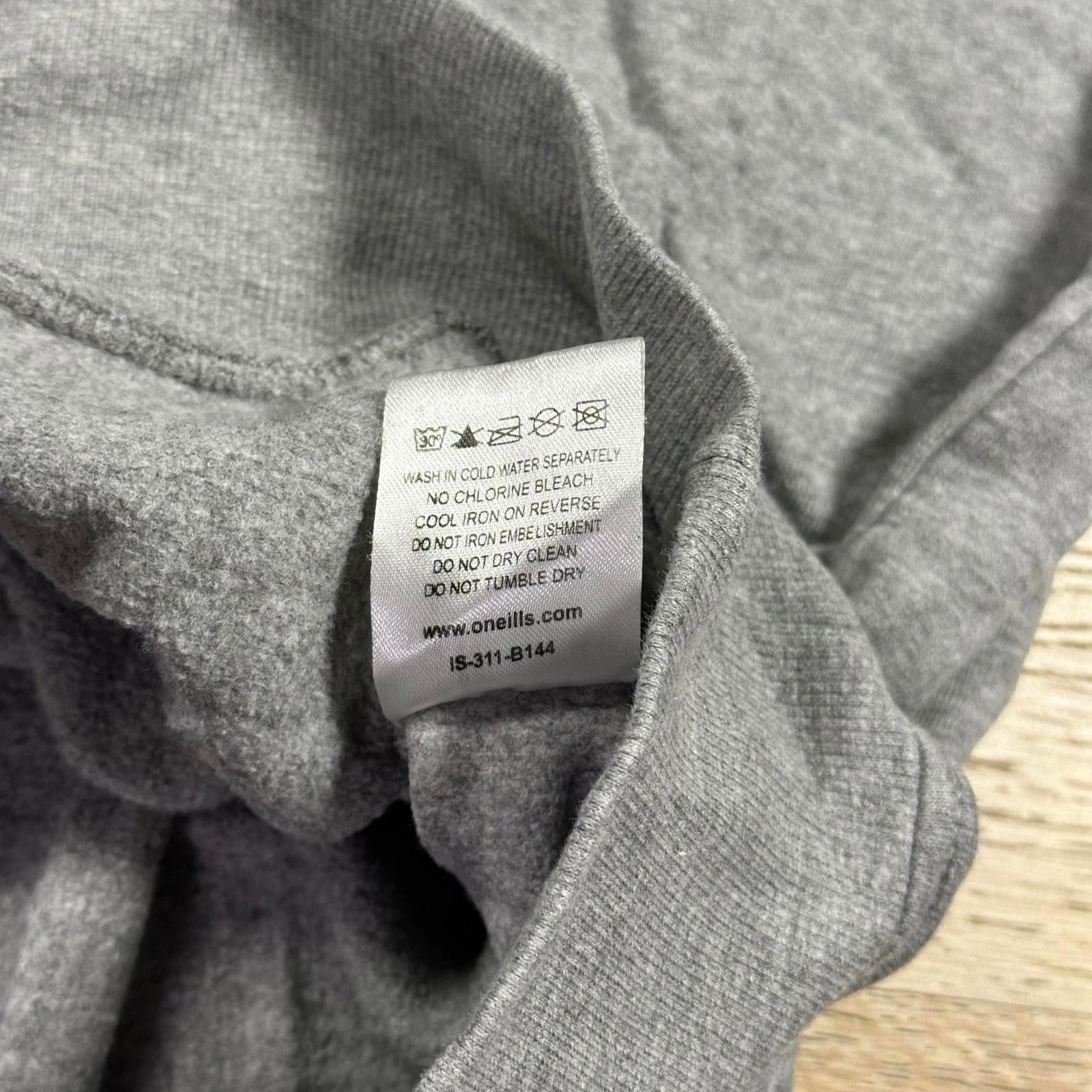 O'Neills O'Neills Men's Sweatshirt Hoodie XXL Gray Embroidered Patch Size US XXL / EU 58 / 5 - 8 Thumbnail
