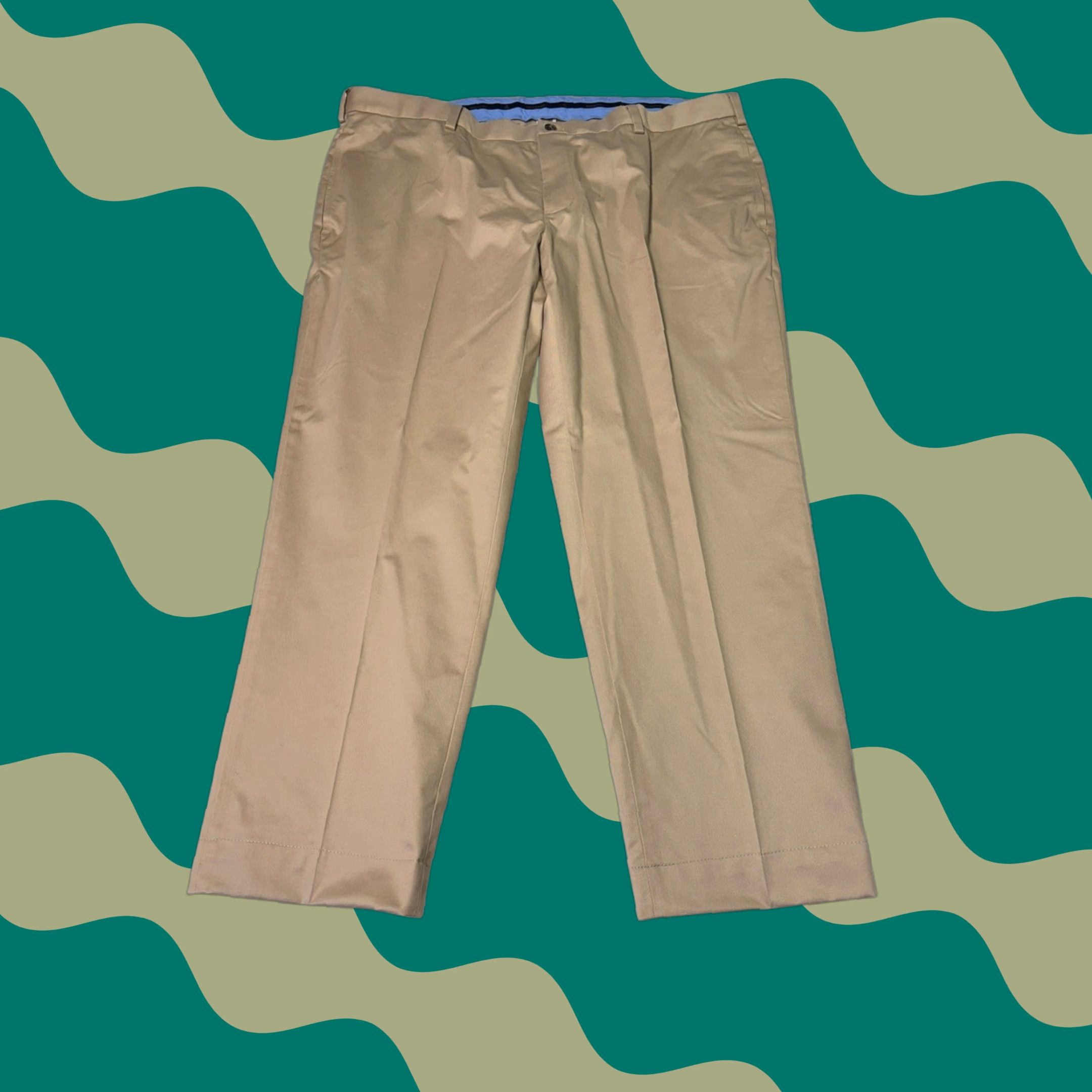 Brooks Brothers Brooks Brothers Advantage Chino Pants Mens Regular 42 Tan Lightweight Cotton Blend Stretch Flat Front Casual Business Travel 42x28 Mens Size US 42 / EU 58 - 1 Thumbnail