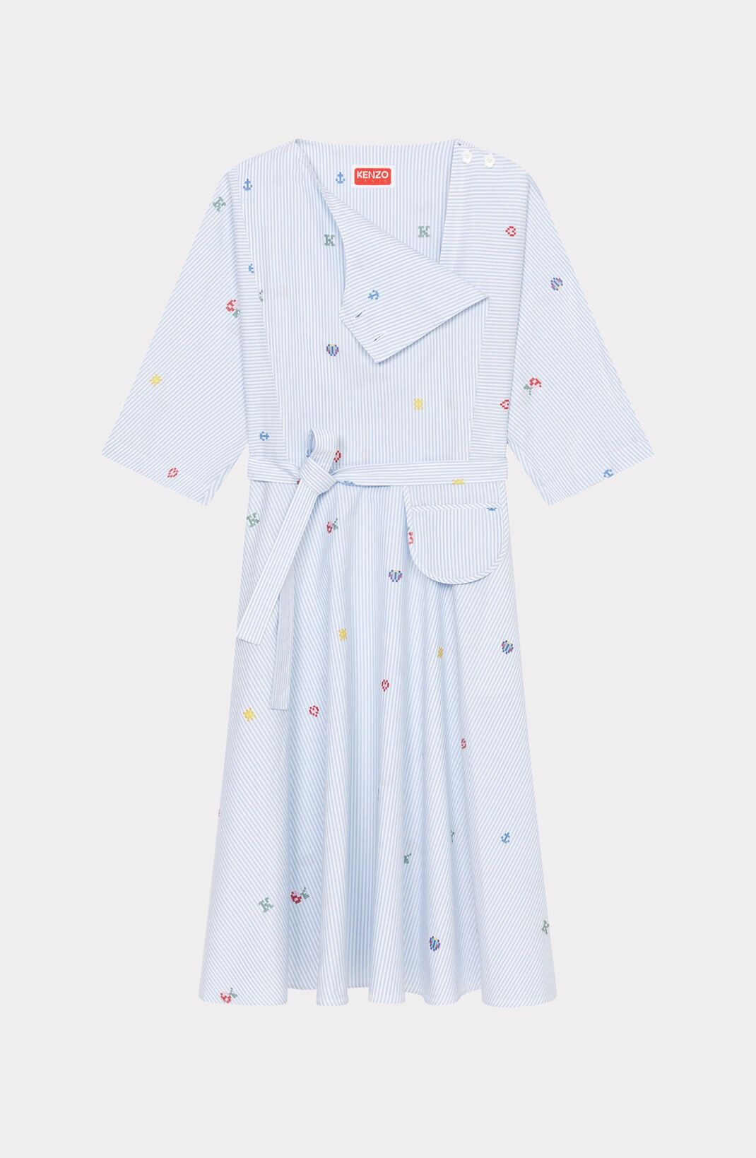 Kenzo o1y1025 Midi Dress in Sky Blue Size S / US 4 / IT 40 - 1 Thumbnail