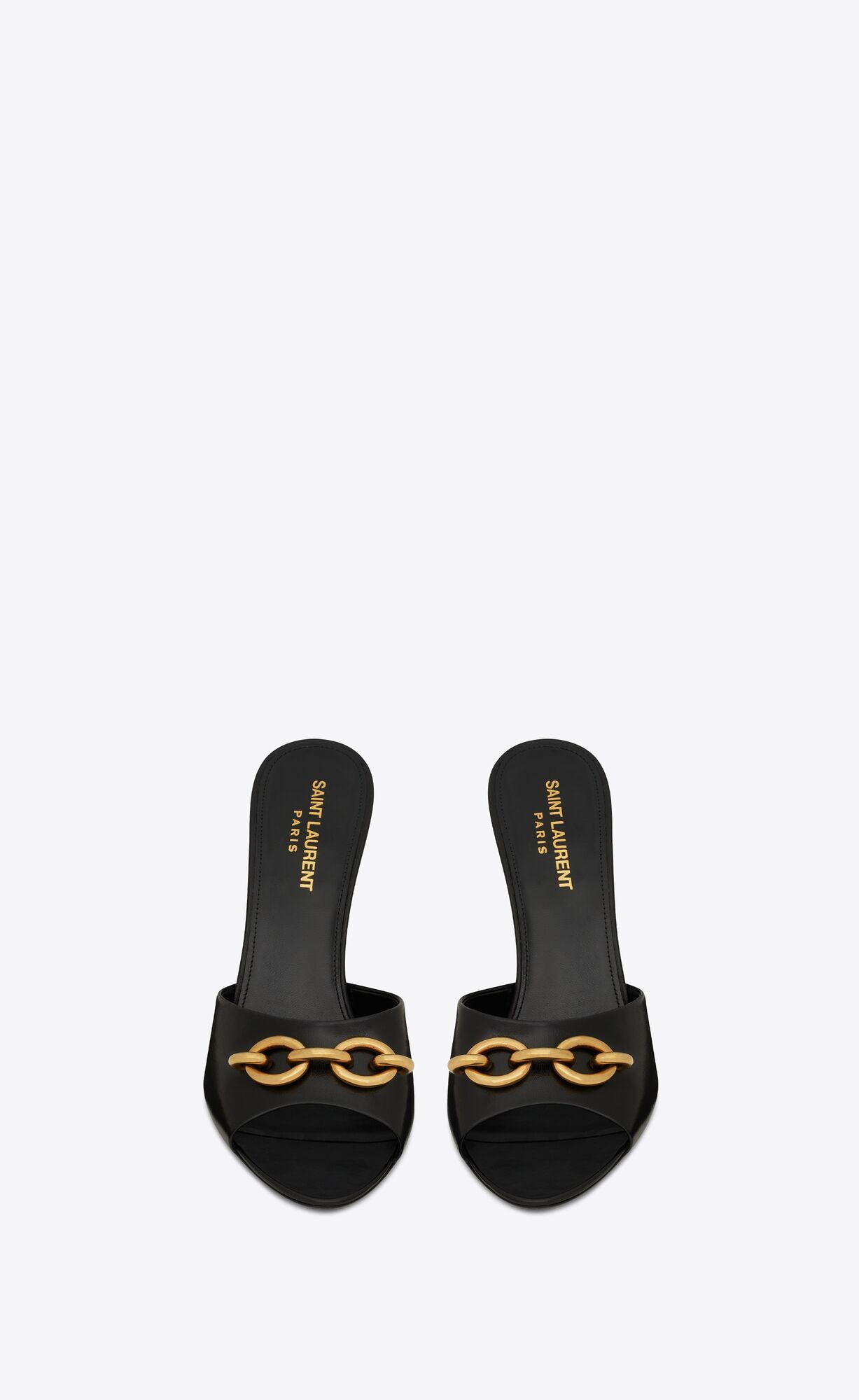 Saint Laurent Paris o1bcso1str1124 Le Maillon Heeled Mules in Black Size US 6 / IT 36 - 3 Thumbnail