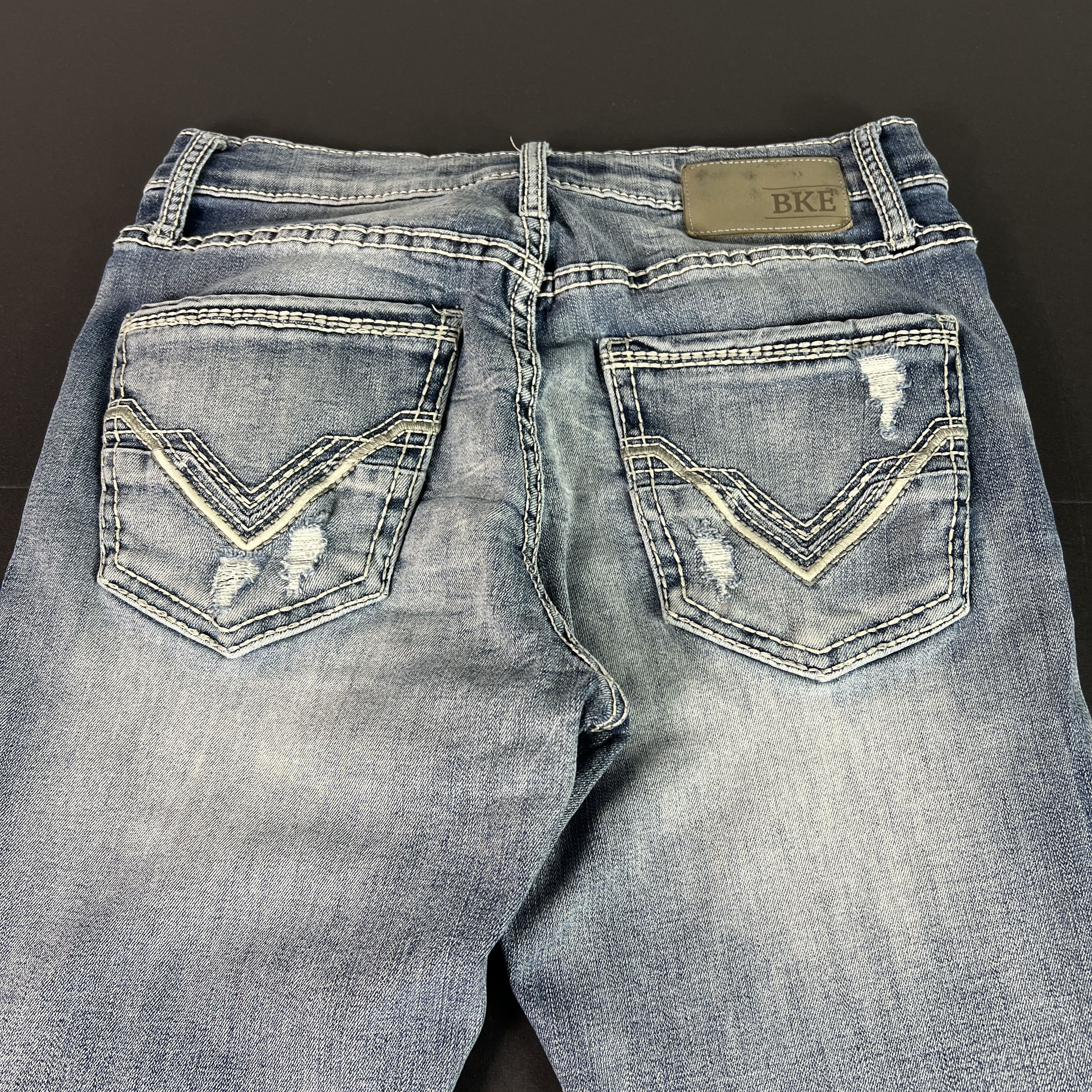 BKE BKE Jeans Jake Straight Light Blue Faded Distressed Denim Size US 28 / EU 44 - 12 Thumbnail