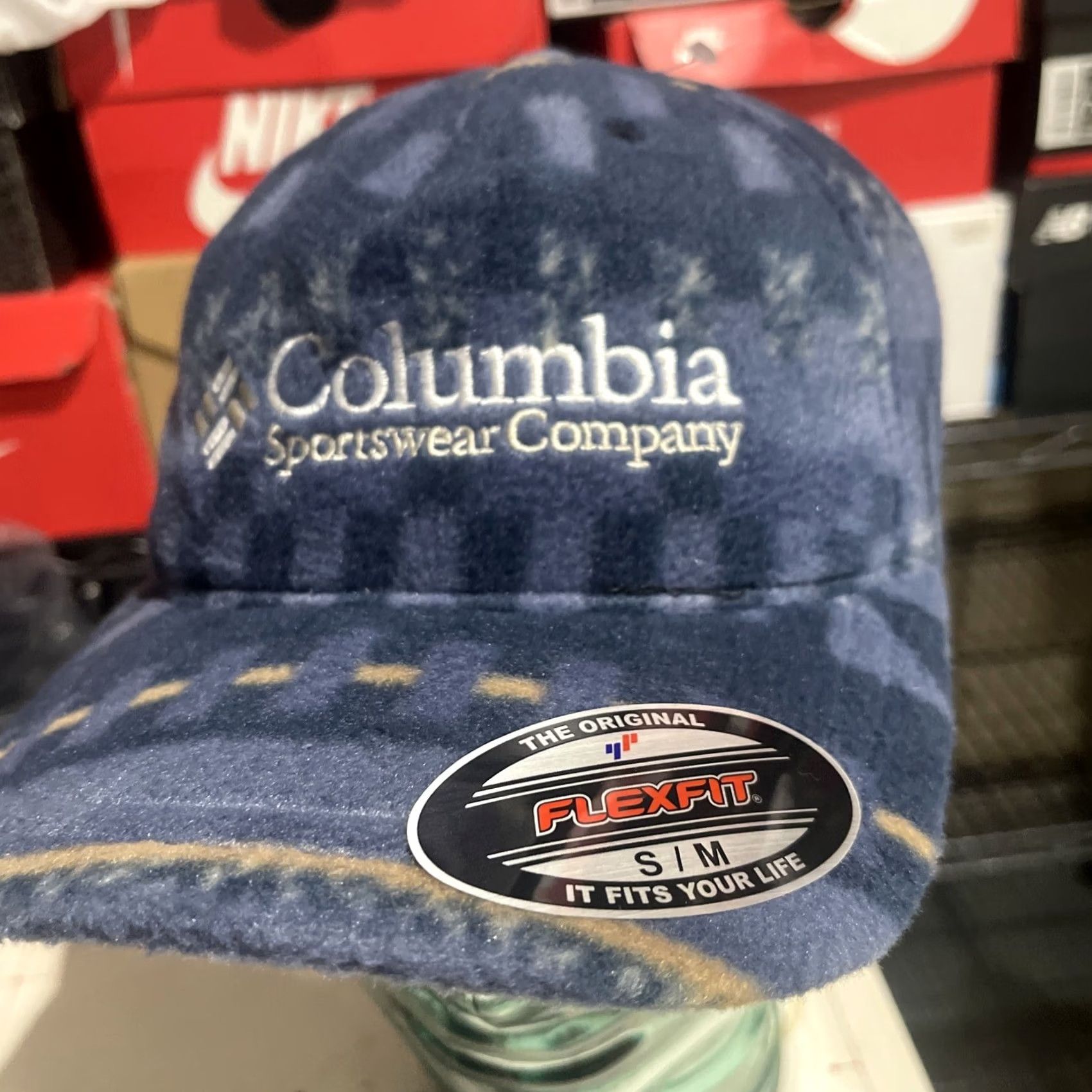 Vintage Columbia Hat Cap Adult S/M Fleece Flexfit Outdoor Mens Winter Blue Hat Cap Size US S / EU 44-46 / 1 - 3 Thumbnail