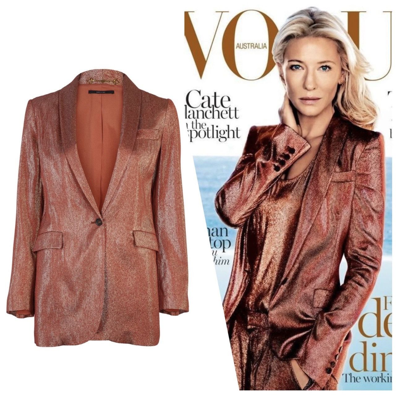 Gucci Gucci Iridescent Rust Liquid Silk Blazer Jacket Lightweight Size XS / US 0-2 / IT 36-38 - 2 Thumbnail