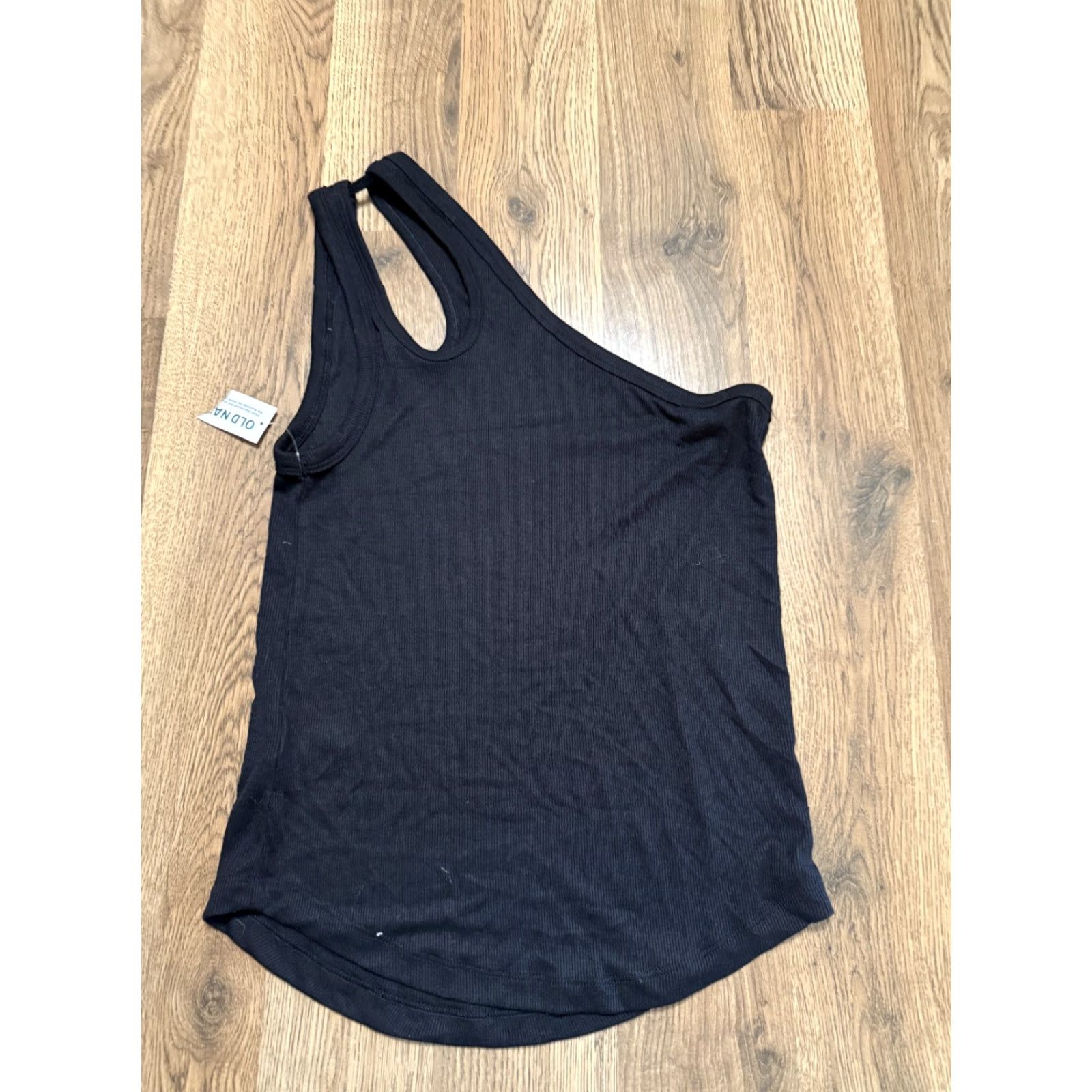 Old Navy Old Navy Tank Shirt Women Small Black Ultralite Go Dry One Shoulder Casual Basic Modern Size S / US 4 / IT 40 - 2 Thumbnail