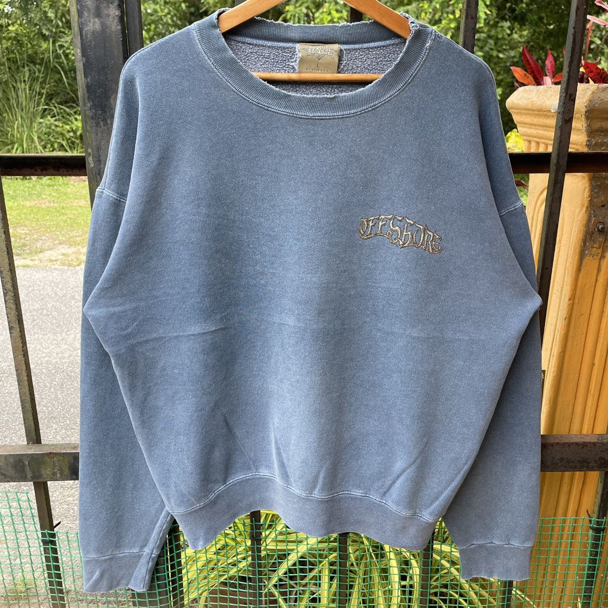 Vintage 🔥Vintage 90s Off Shore Big Logo Surf Distress Sweatshirts Size US L / EU 52-54 / 3 - 5 Thumbnail