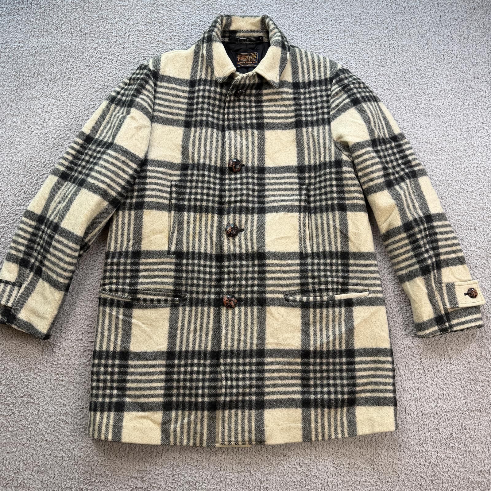 Pendleton Vintage 60s Pendleton Wool Plaid Coat Jacket USA Made Size US S / EU 44-46 / 1 - 1 Thumbnail