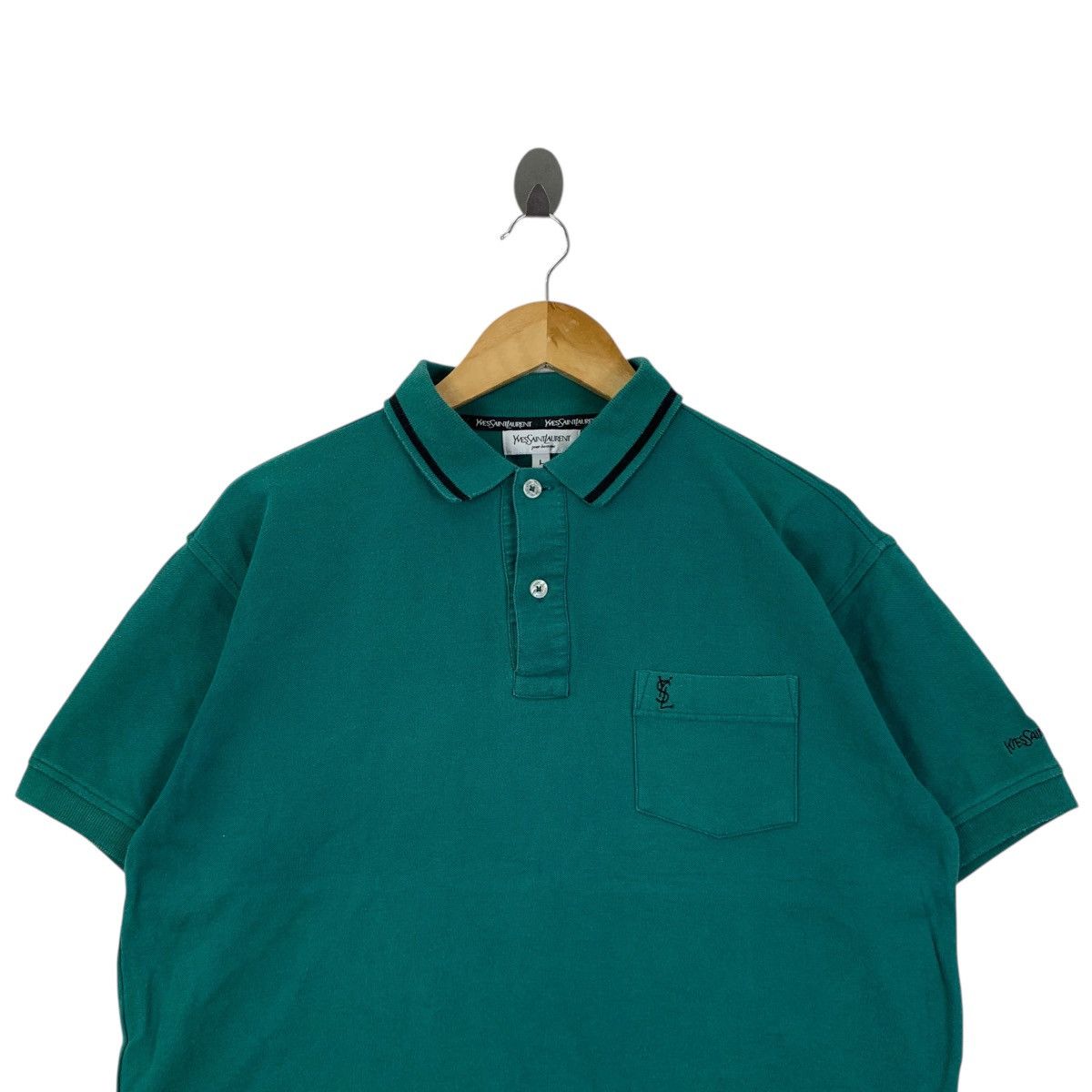 Yves Saint Laurent YvesSaintLaurent YSL Pour Homme French Fashion Polos T-Shirt Size US L / EU 52-54 / 3 - 2 Thumbnail