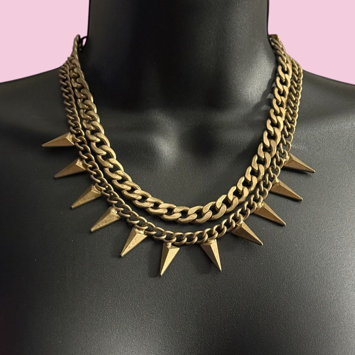 Other Chunky layered gold tone dagger chain necklace Size ONE SIZE - 1 Thumbnail