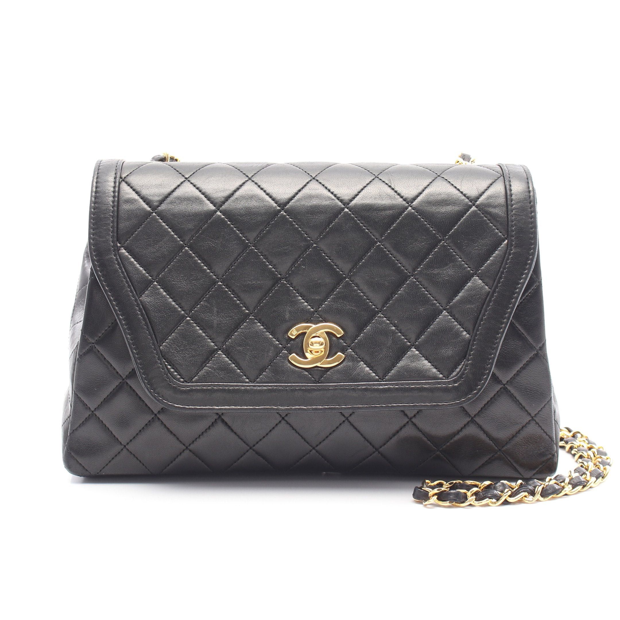 Chanel Chanel Matelasse Single Flap Chain Shoulder Bag Lambskin Black Gold Hardware Size ONE SIZE - 1 Thumbnail