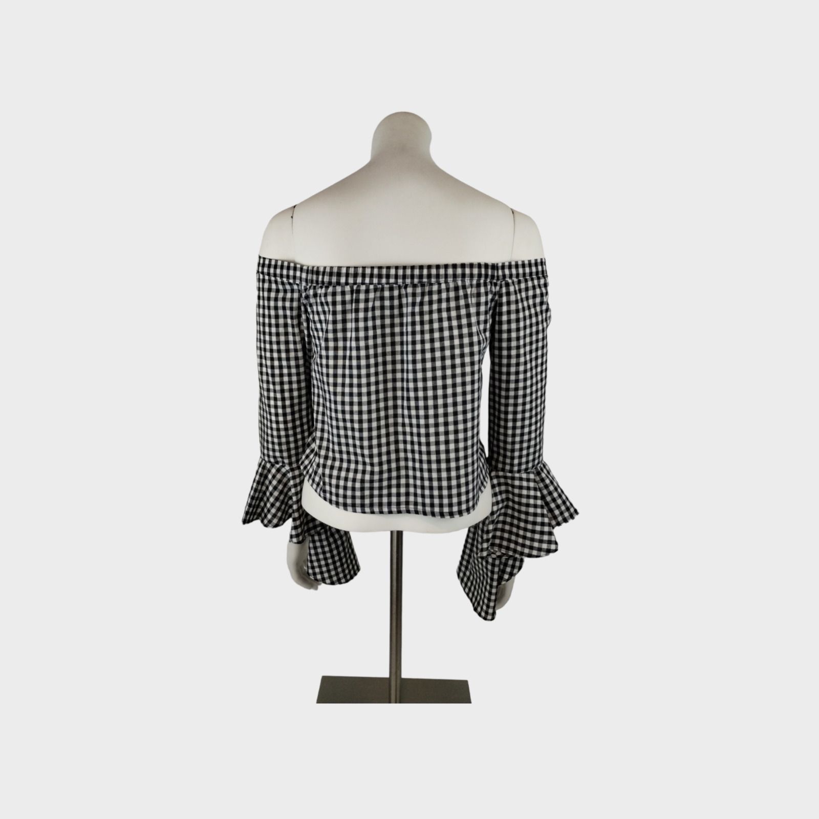 Forever 21 Forever 21 Misses Small Black and White Gingham Crop Top wit Size S / US 4 / IT 40 - 2 Thumbnail
