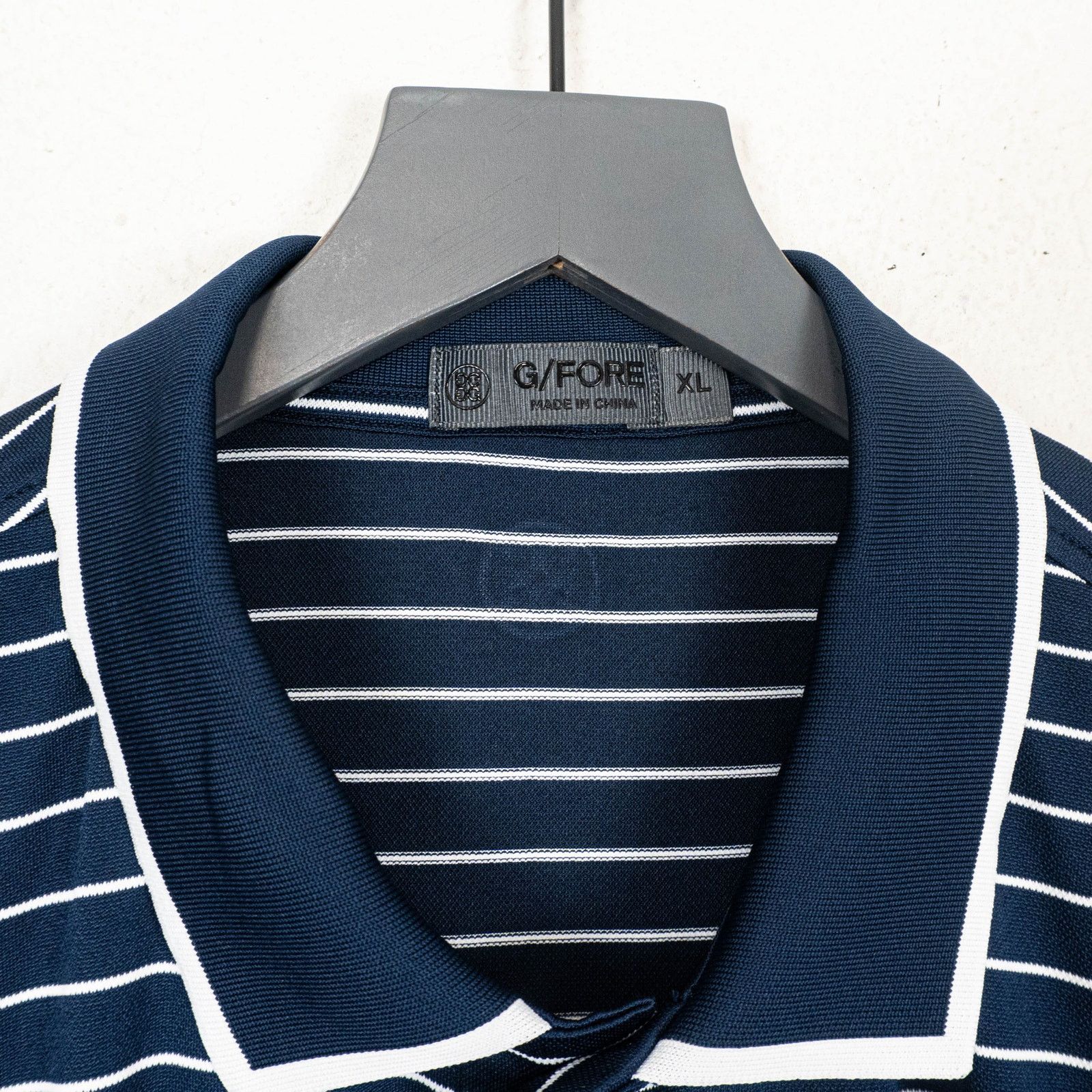 G/FORE G/FORE Golf Tech Pique Polo Navy Fine Line banded sleeve XL Size US XL / EU 56 / 4 - 4 Thumbnail