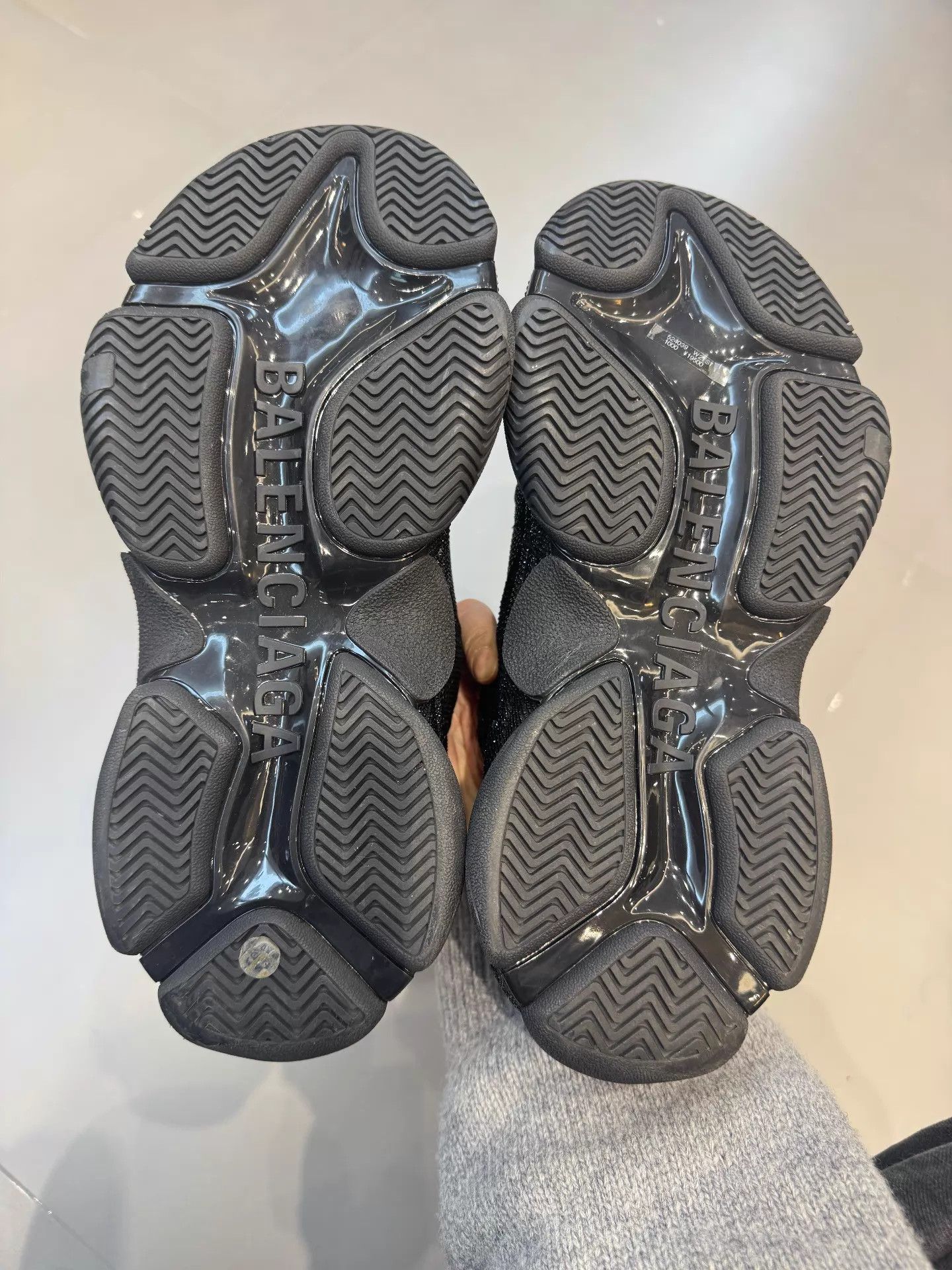 Balenciaga Balenciaga Triple S Black Crystal-embellished Sneaker Size US 6.5 / IT 36.5 - 4 Thumbnail