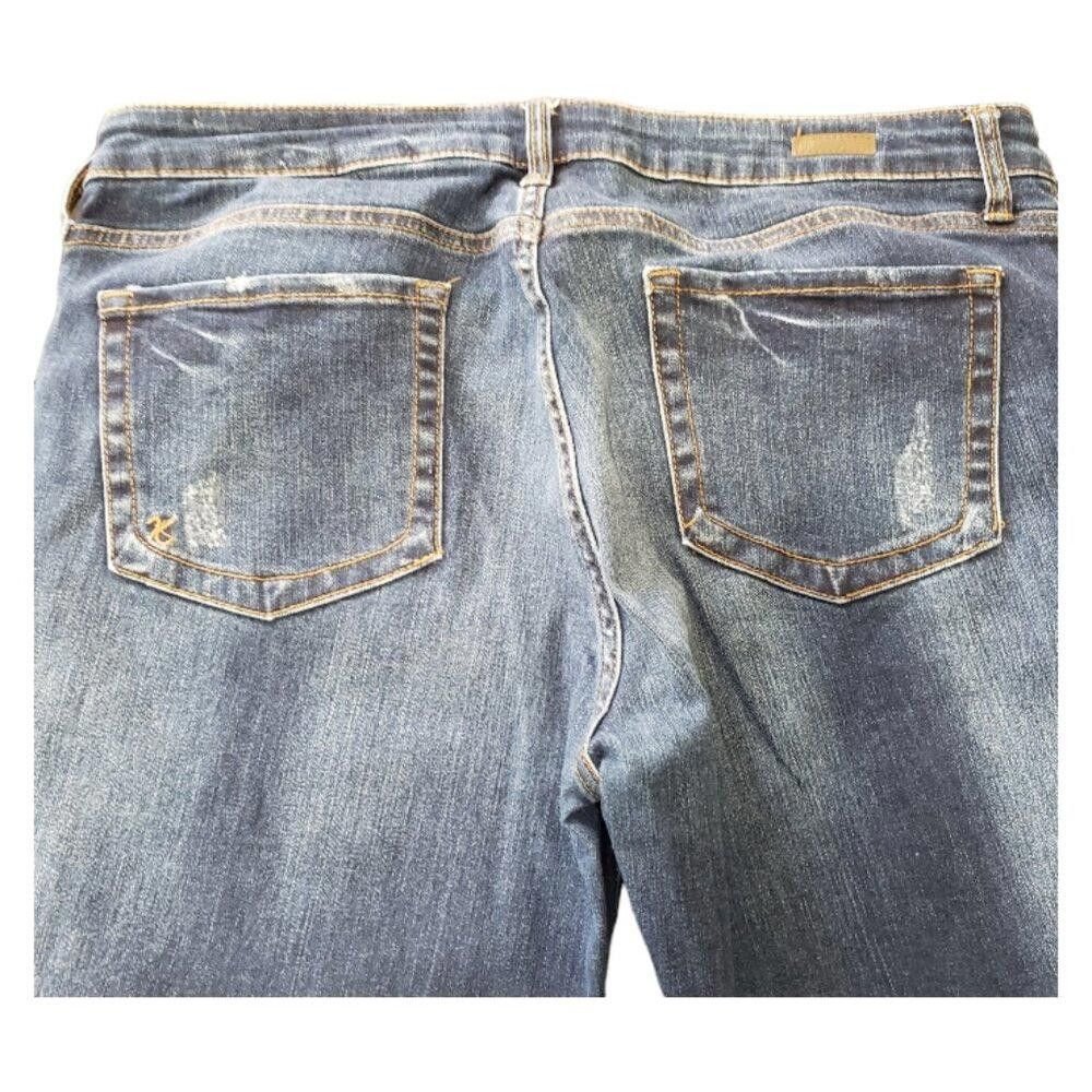 Designer CT1479 Kut from the Kloth Distressed Straight Leg Jeans 12 Size 34" / US 12 / IT 48 - 5 Thumbnail