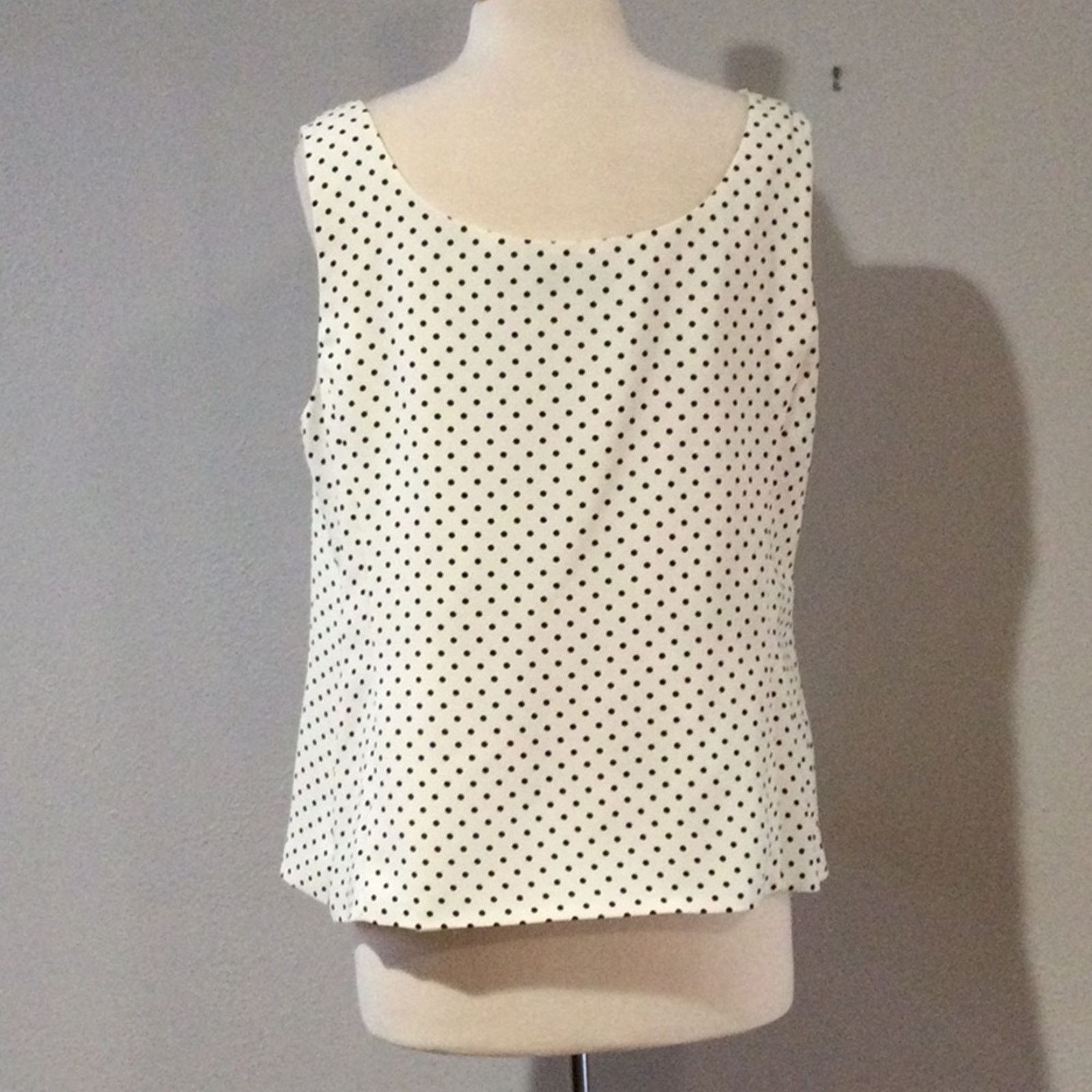 Other Jones Studio Separates White w/Black Polka-dots Top 16W NWT Size XXL / US 16-18 / IT 52-54 - 7 Thumbnail