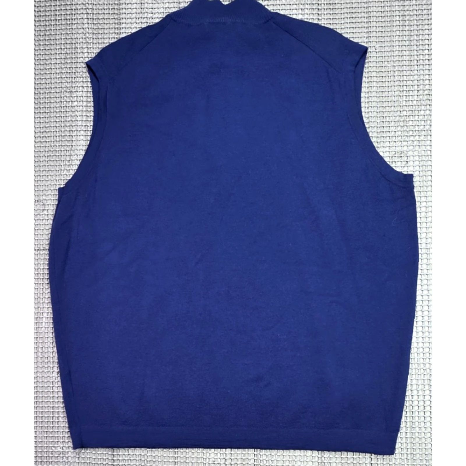 Peter Millar Peter Millar Blue Sweater Vest Men XL Merino Wool 1/4 Zip Sleeveless V-Neck Casual Golf Winter Fall All Seasons - Mens Size US XL / EU 56 / 4 - 5 Thumbnail