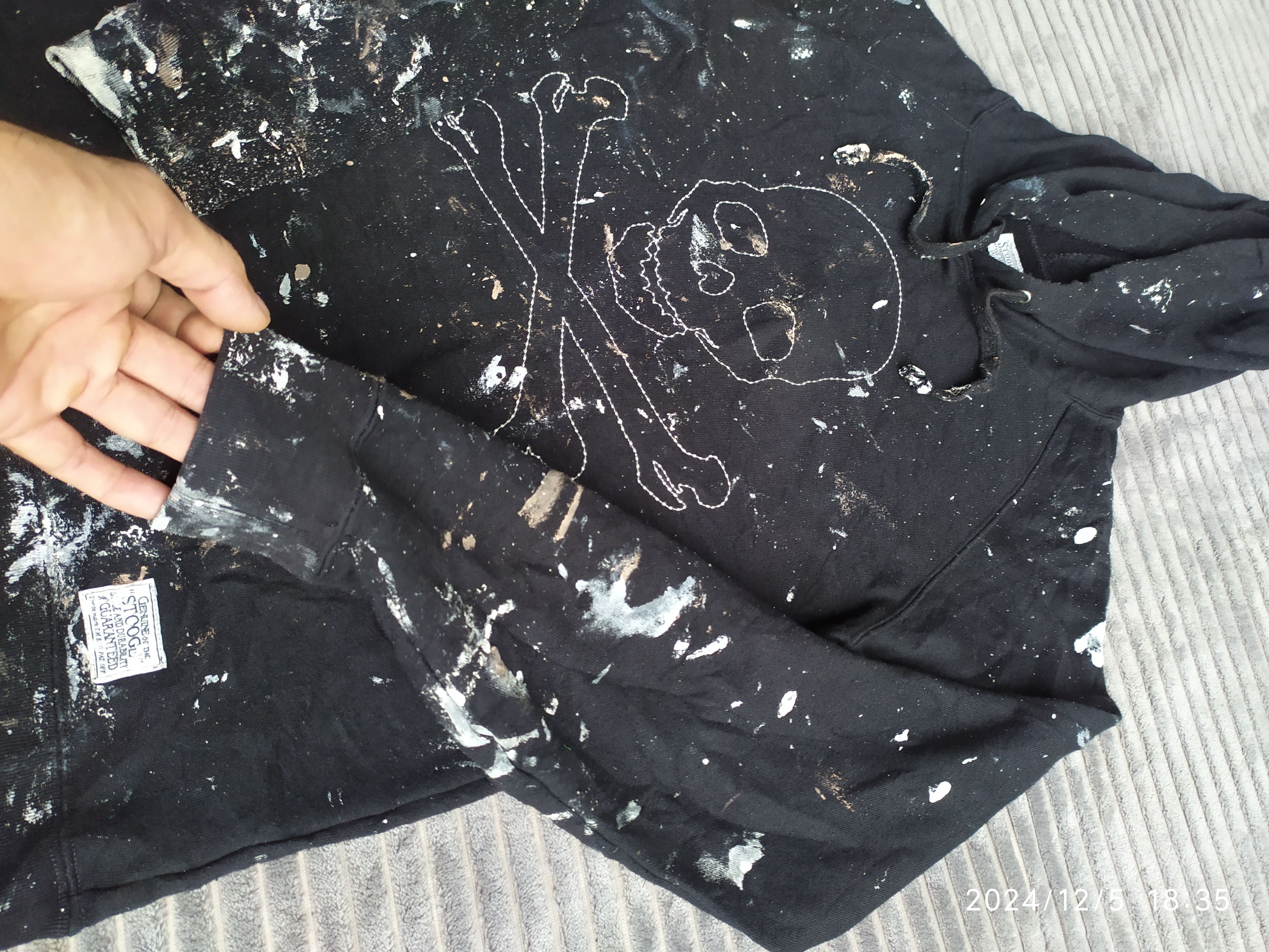 Japanese Brand Japanese Stooge&co Skull painted up zip up hoodie distressed Size US M / EU 48-50 / 2 - 4 Thumbnail