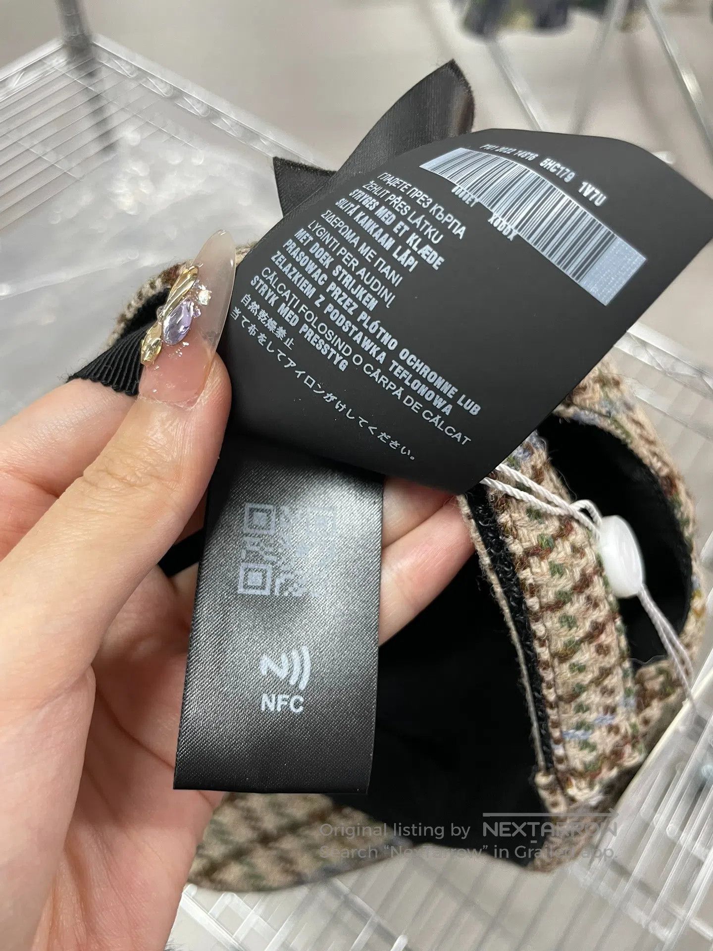 Miu Miu Miu Miu Brown and beige wool baseball cap with gingham che Size ONE SIZE - 7 Thumbnail