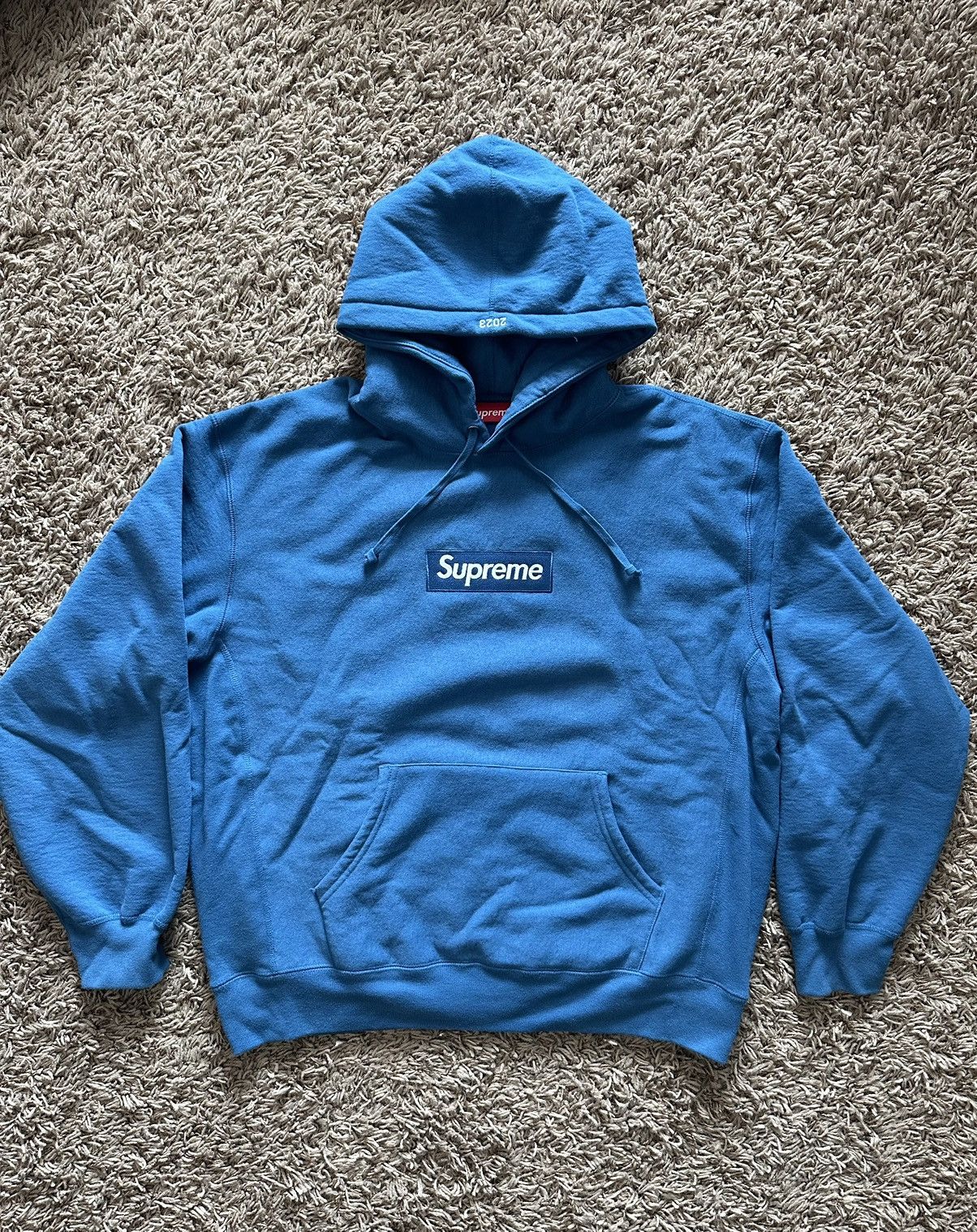 Supreme FW23 Blue Box Logo Hooded Sweatshirt