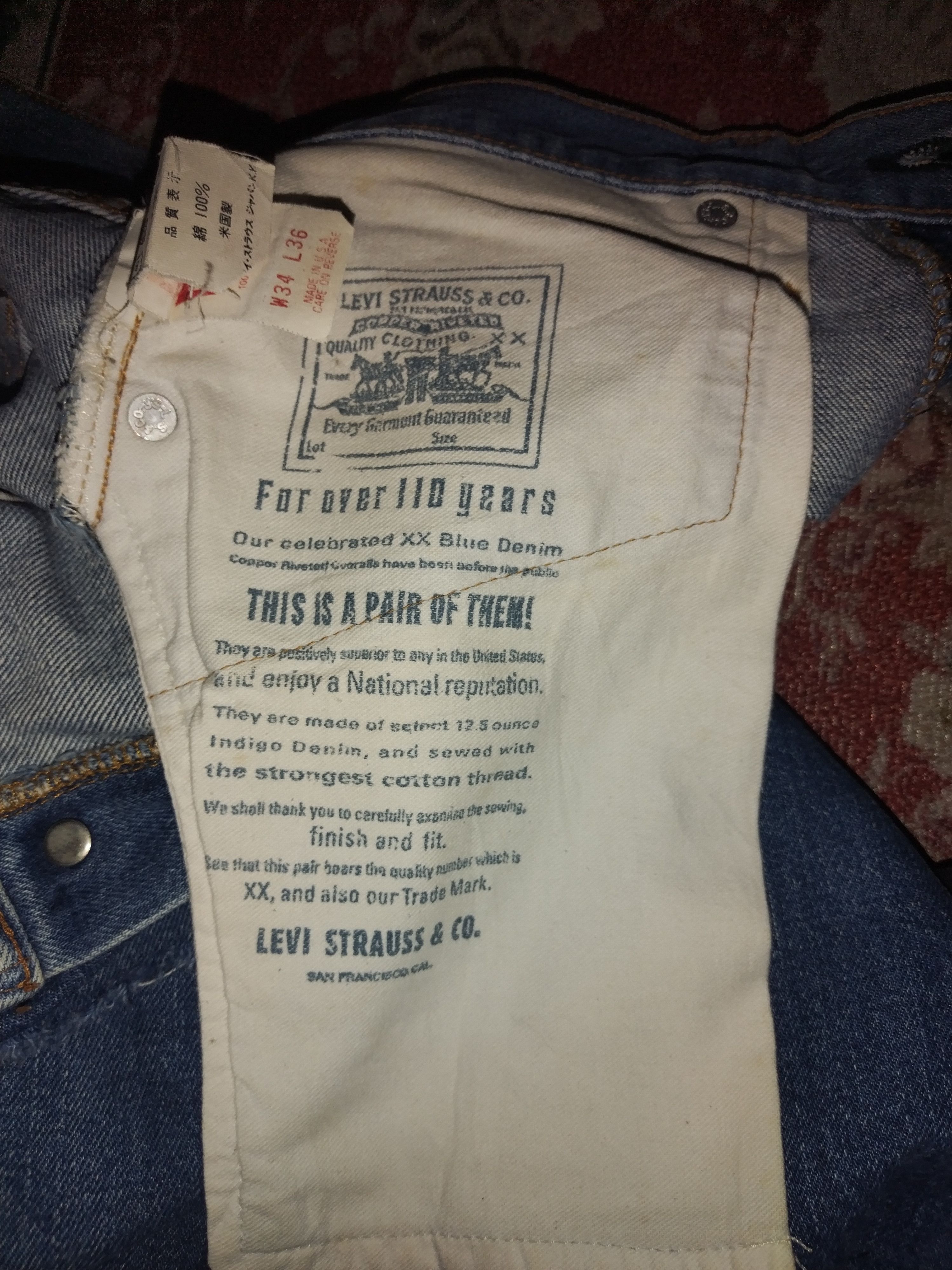 Levi's Vintage Jeans Levis Distressed 90s Cloth head Size US 34 / EU 50 - 3 Thumbnail