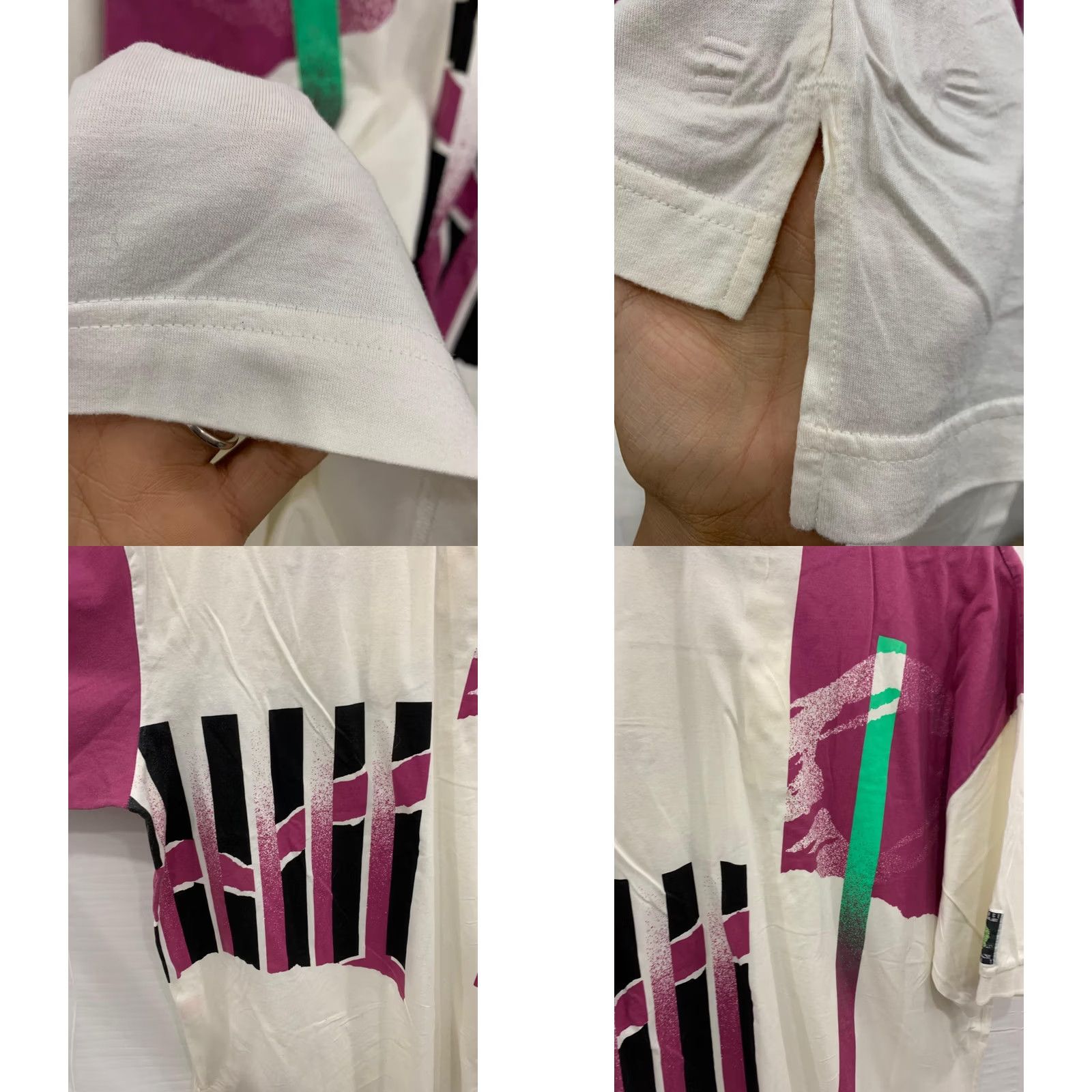 Nike VINTAGE Nike Challenge Court Polo Shirt XL Mens 90s Agassi White Purple Teal Abstract #83 Size US XL / EU 56 / 4 - 9 Thumbnail