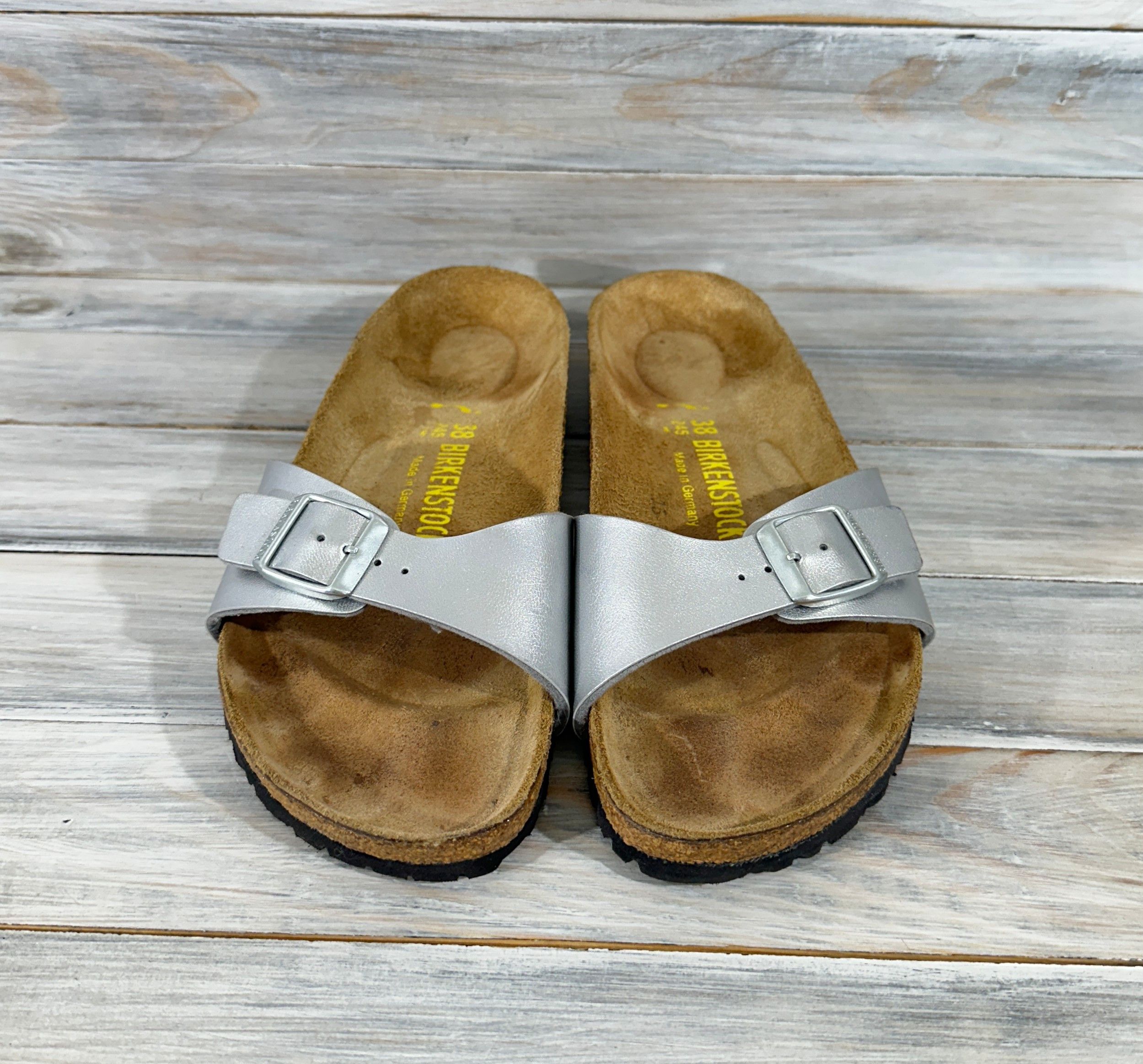 Birkenstock Birkenstock Madrid Birko-Flor Womens Leather Slide Sandals Size US 7 / IT 37 - 17 Thumbnail