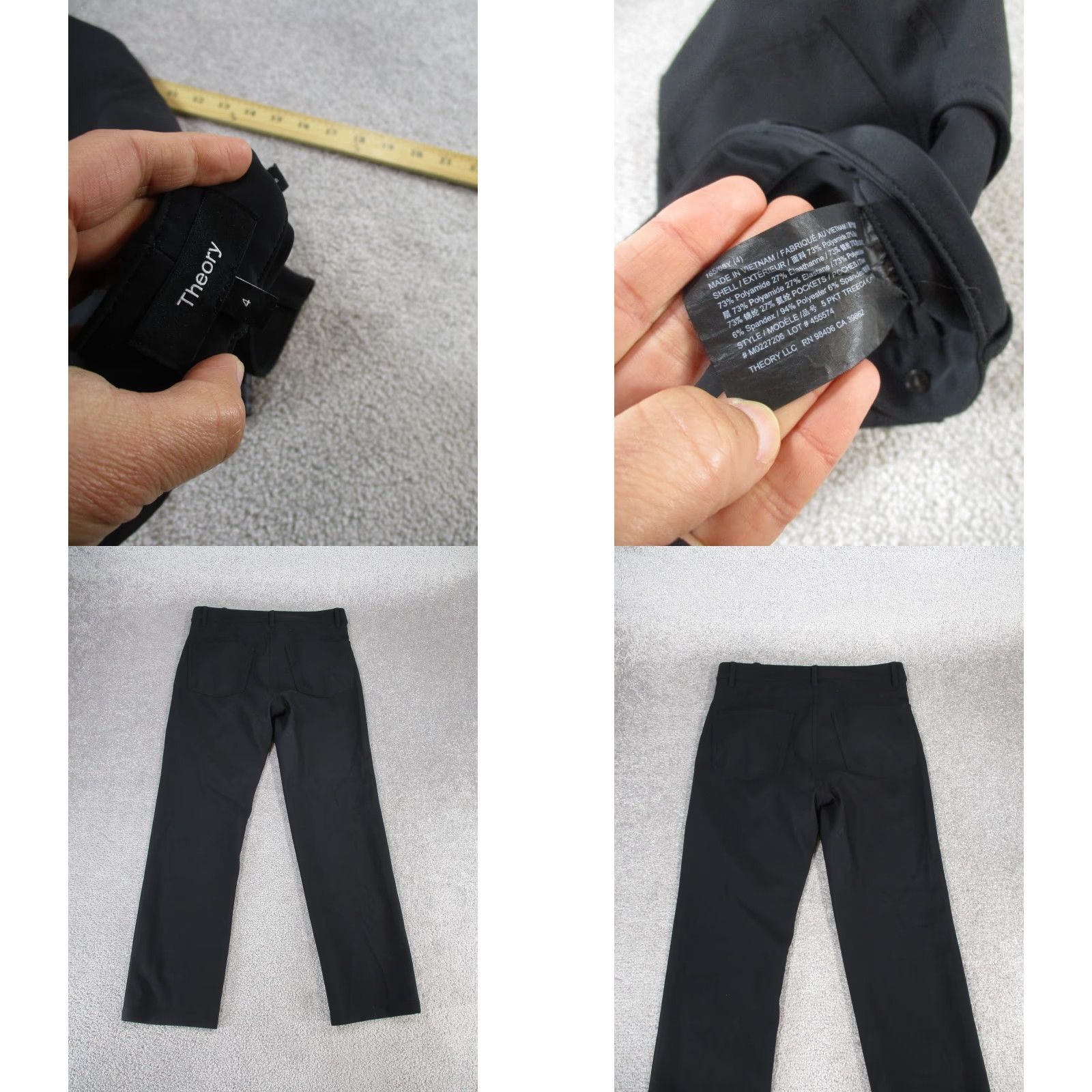 Theory THEORY Womens Pants 2 Five Pocket Treeca K Black Slim Fit Dress Pants Size 26" / US 2 / IT 38 - 8 Thumbnail