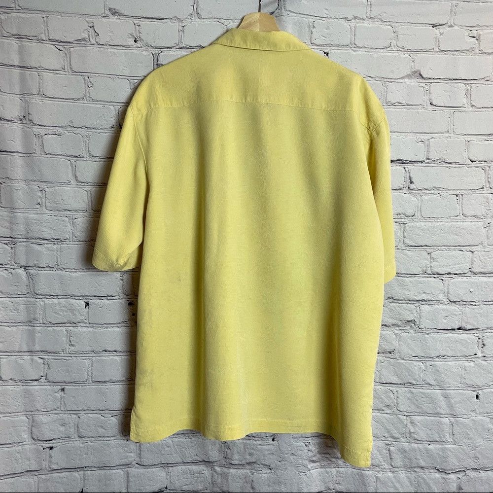 Other Folio Silk Hawaiian Yellow Shirt Palm Trees Size L Size US L / EU 52-54 / 3 - 3 Thumbnail