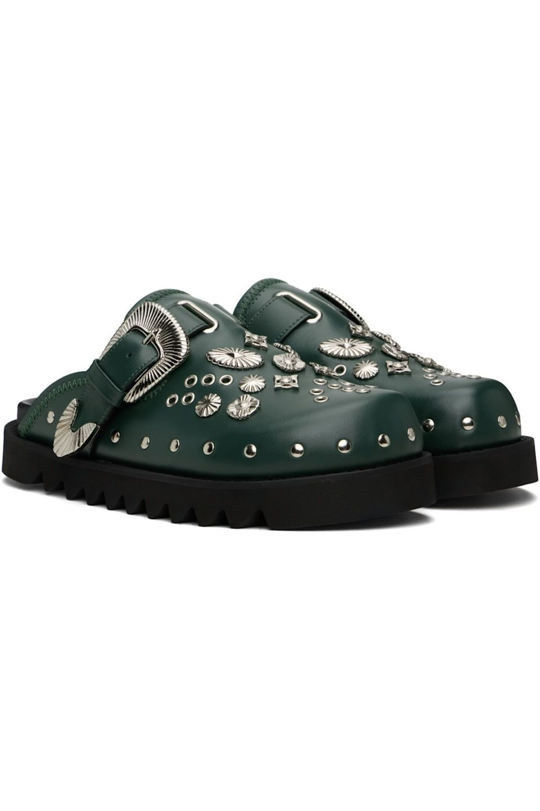TOGA VIRILIS TOGA VIRILIS Green Eyelet Metal Sabot Slip-on Loafers Size US 11 / EU 44 - 6 Thumbnail