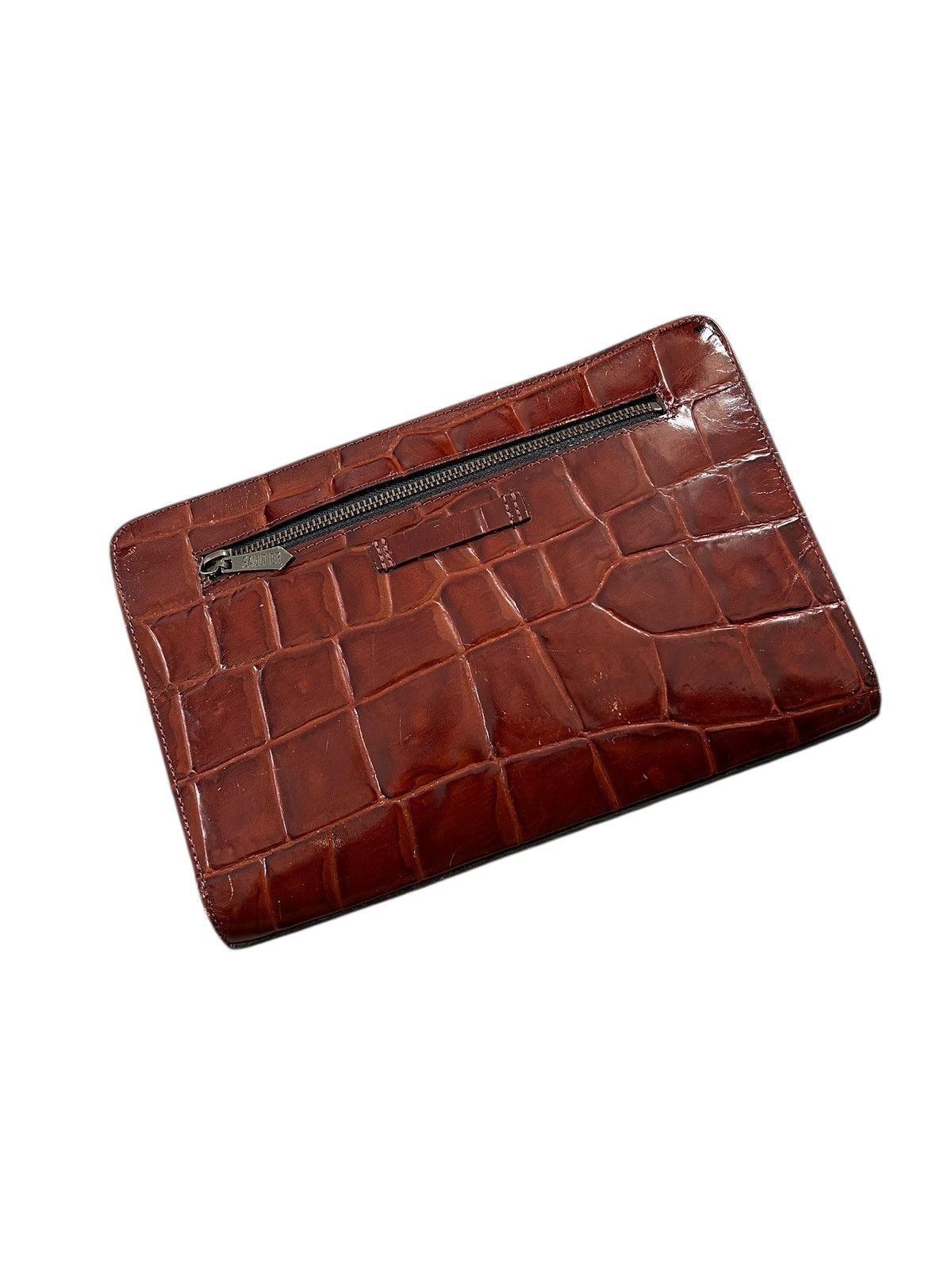 Jean Paul Gaultier 1990s JPG Homme Croc Pattern Leather Clutch Bag Size ONE SIZE - 7 Thumbnail