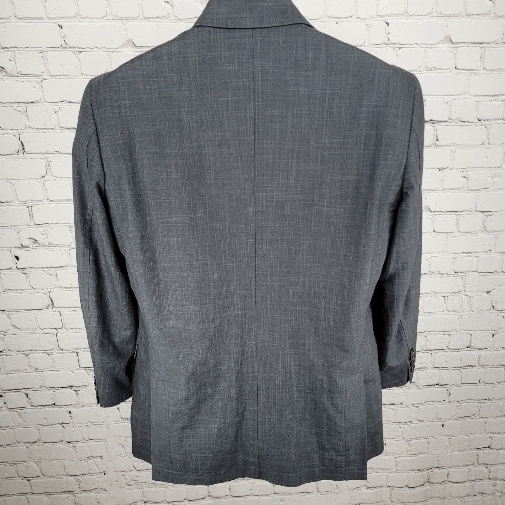 Joseph Abboud Joseph Abboud Blazer Shirt? Notch 2 Button Grey Cotton 100% M Adult Men Jacket Regular Size M Size 40R - 2 Thumbnail
