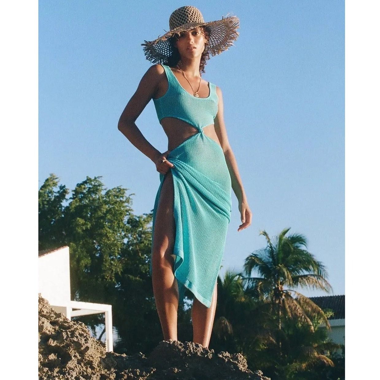 Solid & Striped Solid & Striped The Bailey Dress Cerulean Blue swim size XL Size XL / US 12-14 / IT 48-50 - 1 Thumbnail