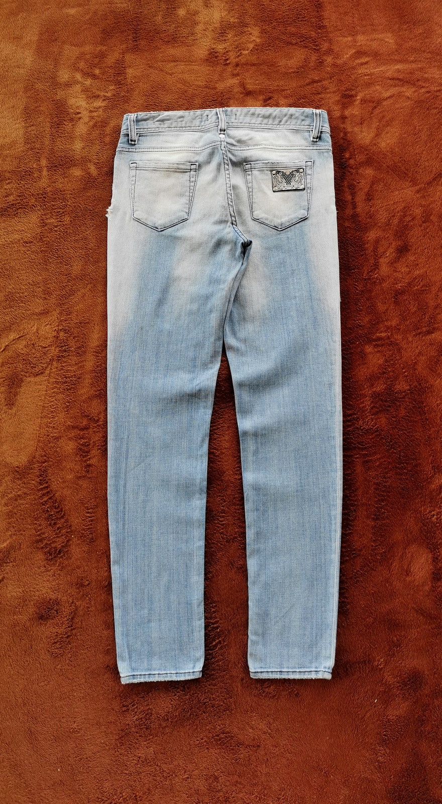 Roberto Cavalli Just Cavalli Boro Thrashed Distressed Skinny Denim Jeans Size 28" / US 6 / IT 42 - 6 Thumbnail
