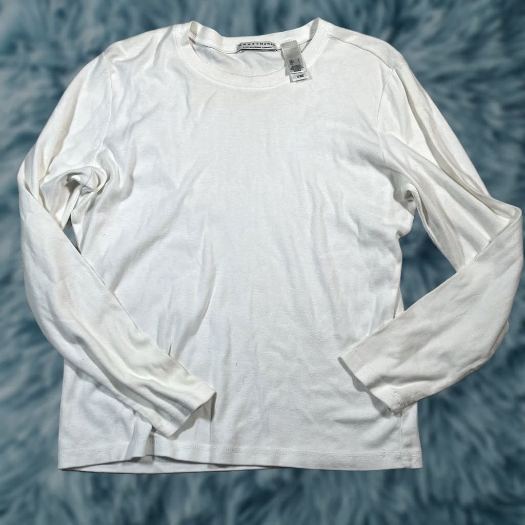 Vintage Crazy Horse Women’s Longsleeve Shirt L White Blouse Woman Size L Regular Vintage? Size L / US 10 / IT 46 - 1 Thumbnail