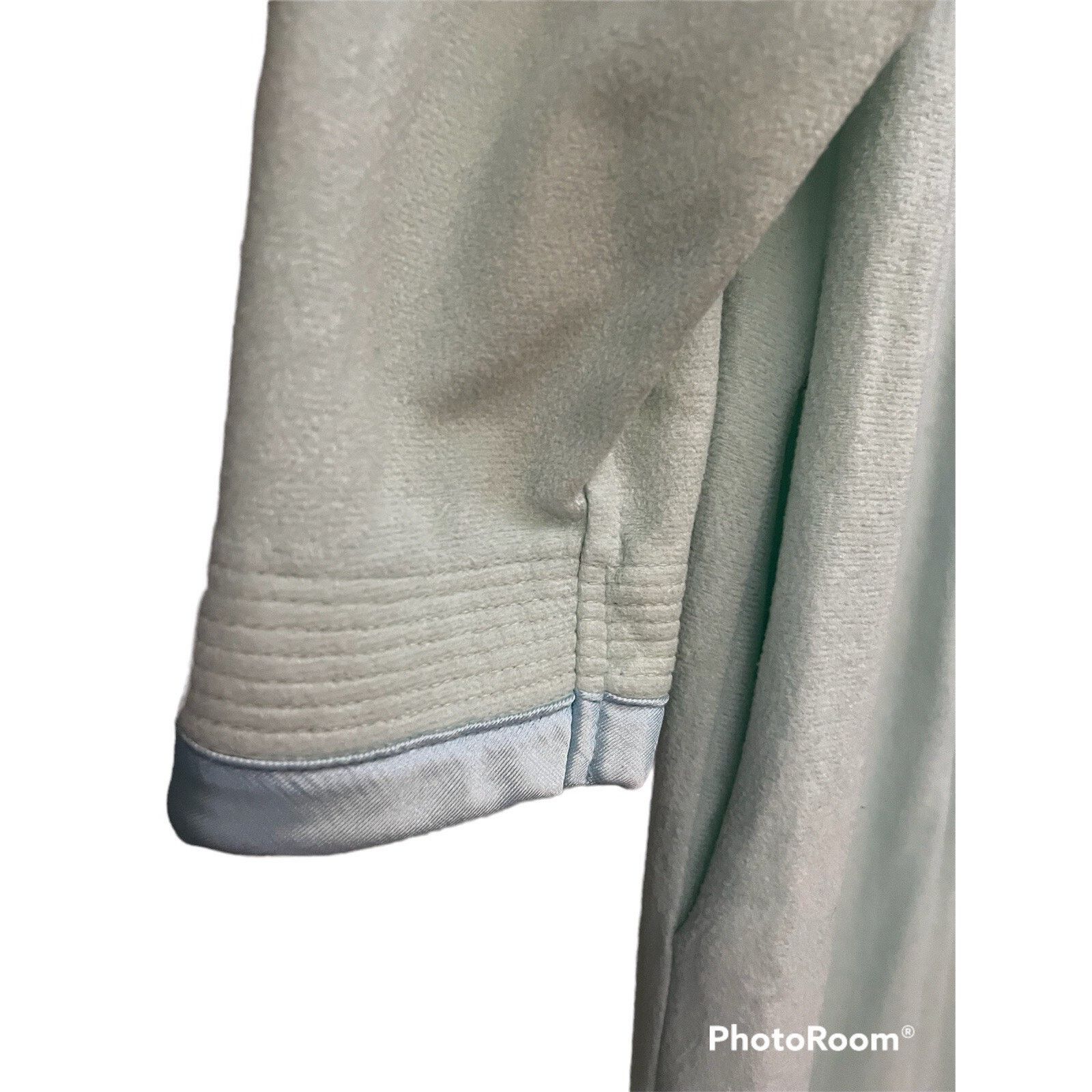Vintage Vintage Blue Satin Velour Long Zip Robe Medium Pockets Size ONE SIZE - 4 Thumbnail