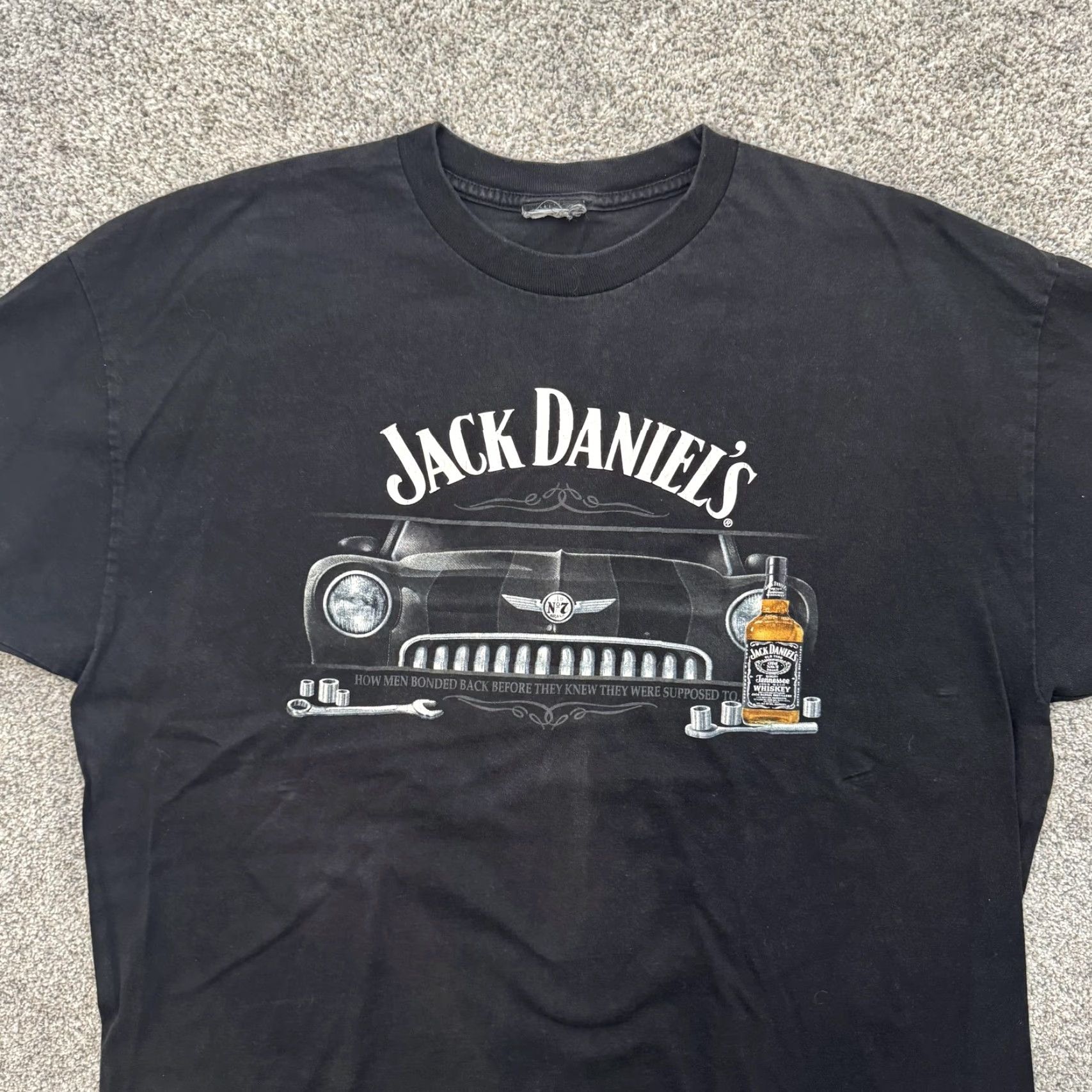 Vintage VINTAGE Jack Daniels Shirt Mens XL Black Graphic Tee 90s Car Whiskey Men's Size US XL / EU 56 / 4 - 4 Thumbnail
