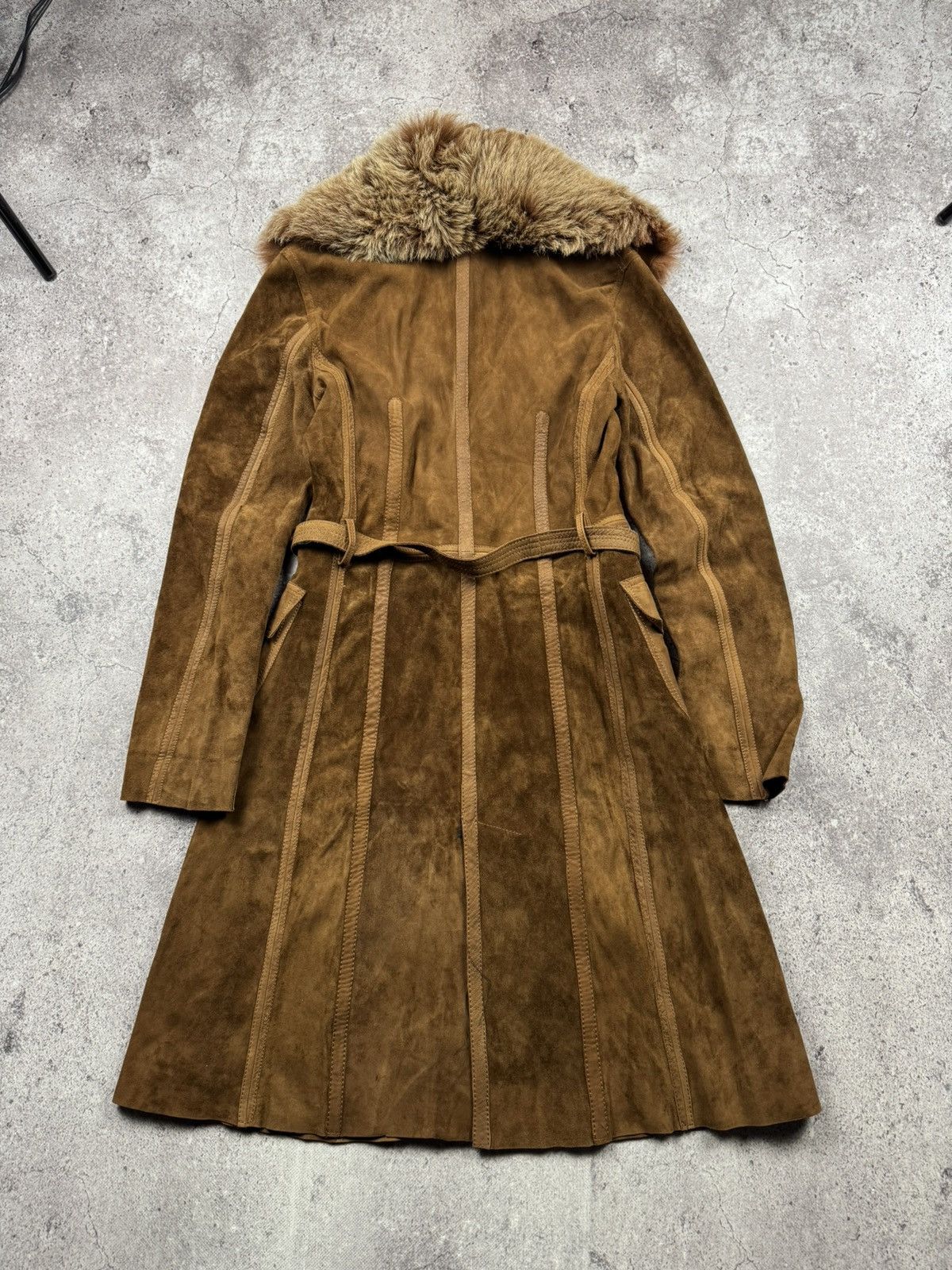 Japanese Brand VINTAGE SUEDE LEATHER FUR COAT JAPAN GLAMOUR RARE Y2K 90s Size S / US 4 / IT 40 - 8 Thumbnail