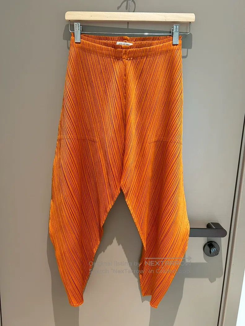 Issey Miyake Issey Miyake size:3 Orange Irregular Trousers Size 22" - 1 Thumbnail