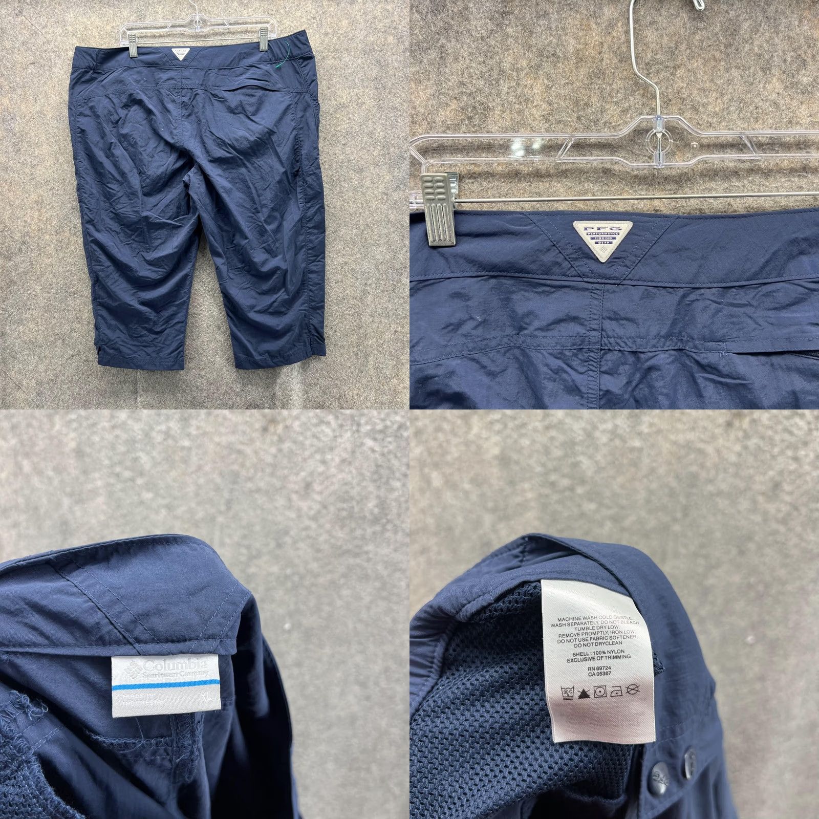 Vintage Columbia Pants Womens XL Women Capri Navy Chino Flat Front PFG Fishing Size 40" / US 18 - 8 Thumbnail