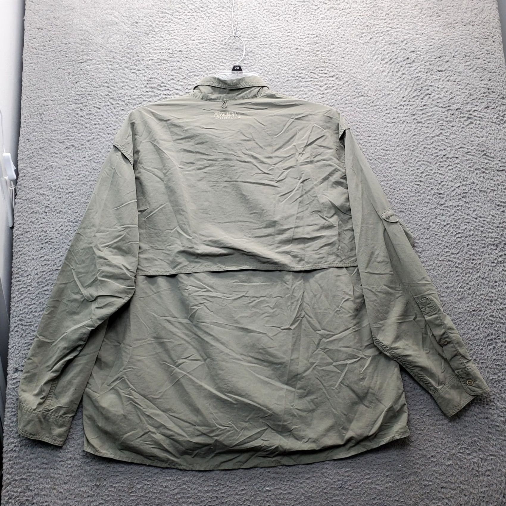Vintage Magellan Sportswear Men Button-Up Shirt 2XL Green Pocket Collar Down Casual Outdoor 1990s? Size US XXL / EU 58 / 5 - 2 Thumbnail