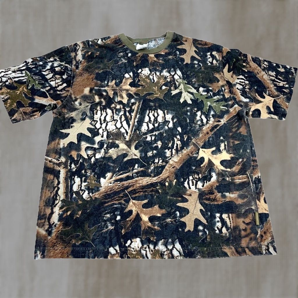Etro VINTAGE Camo Shirt Men XL Brown Tee Hunting Leafs Woods Retro Y2K Adult Size US XL / EU 56 / 4 - 1 Thumbnail
