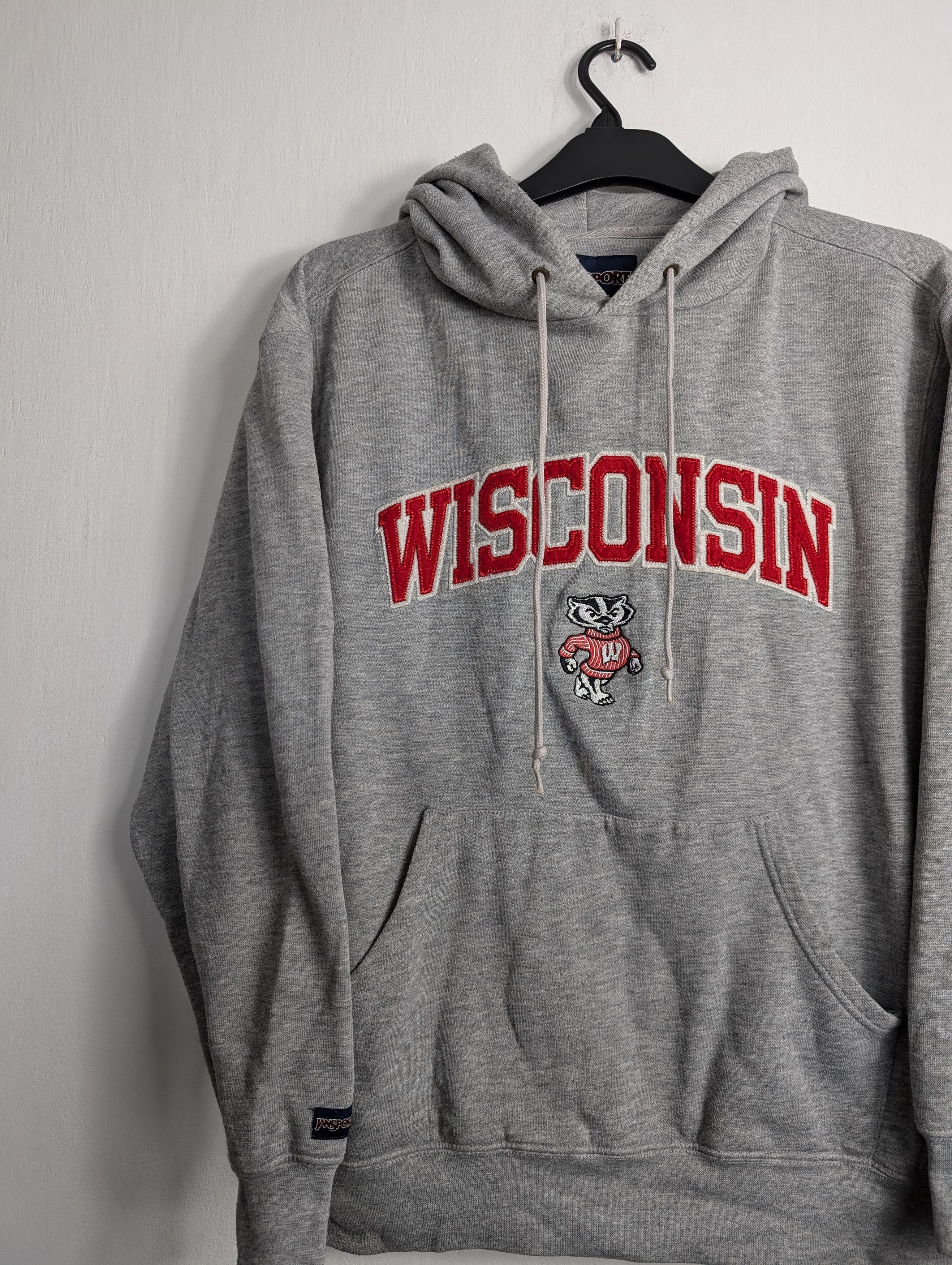 Jansport JanSport Wisconsin University Hoodie Grey Baggy Retro NCAA Size US M / EU 48-50 / 2 - 2 Thumbnail