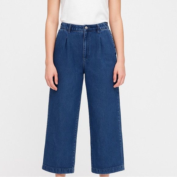 Uniqlo Uniqlo Wide-Leg Jeans Blue Lyocell Blend M (28–29” Waist) Size 28" / US 6 / IT 42 - 1 Thumbnail