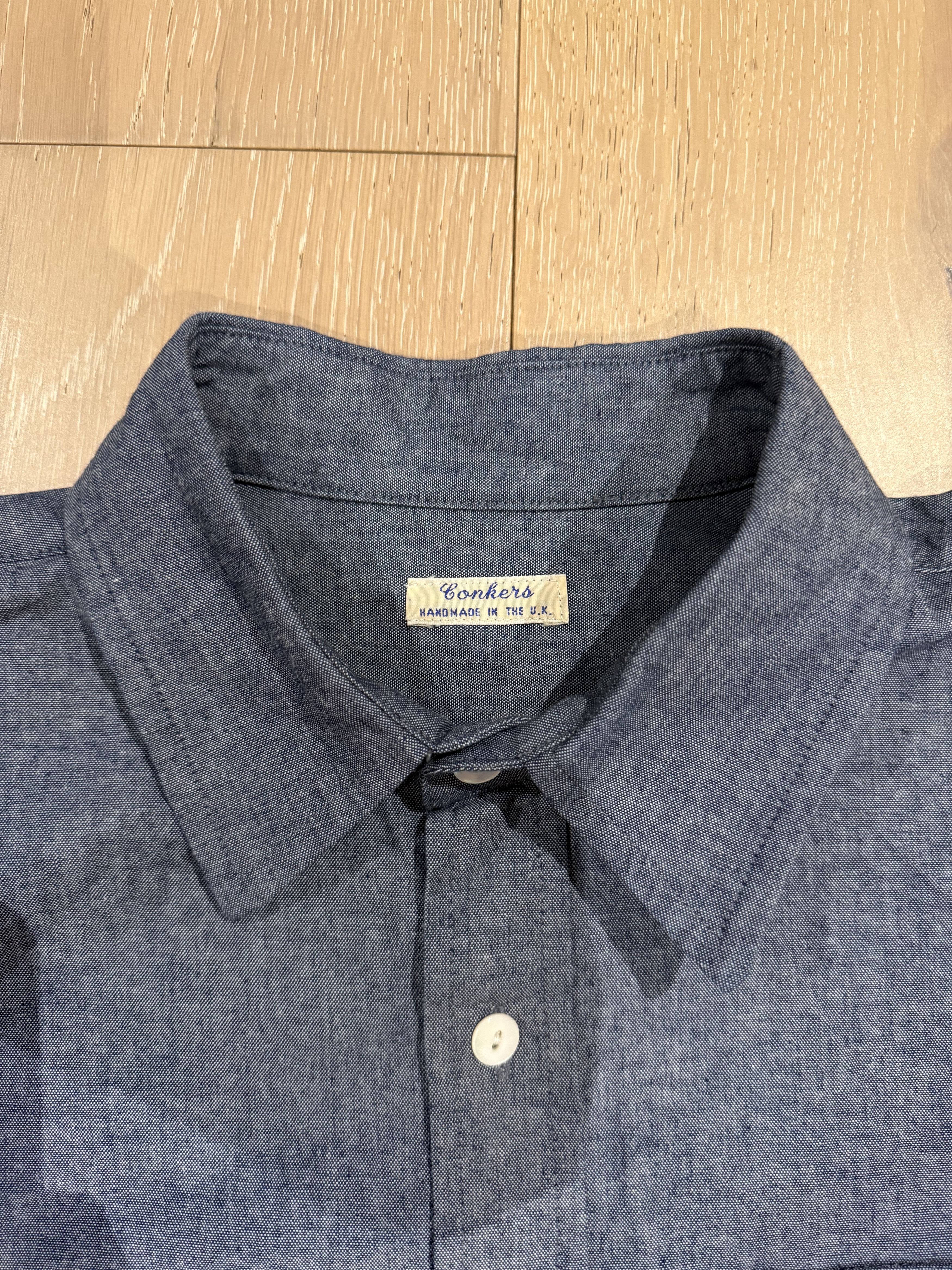 Other 💚 1/25 Conkers Miller Shirt Cotton Chambray Oldham Blue NEW Size US M / EU 48-50 / 2 - 8 Thumbnail