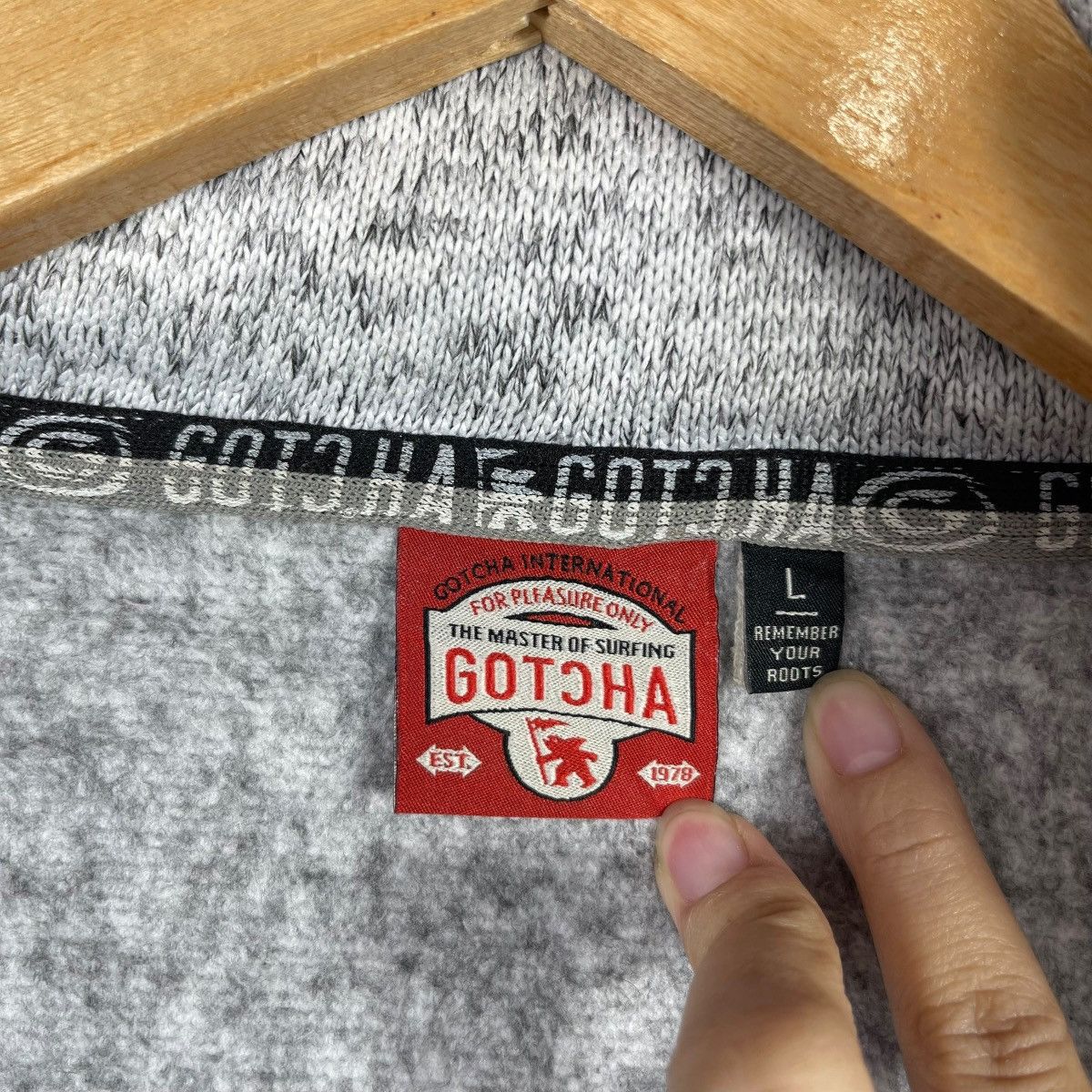 Gotcha GOTCHA International Grey Full Zip Sweatshirt Jacket Size L Size US L / EU 52-54 / 3 - 3 Thumbnail
