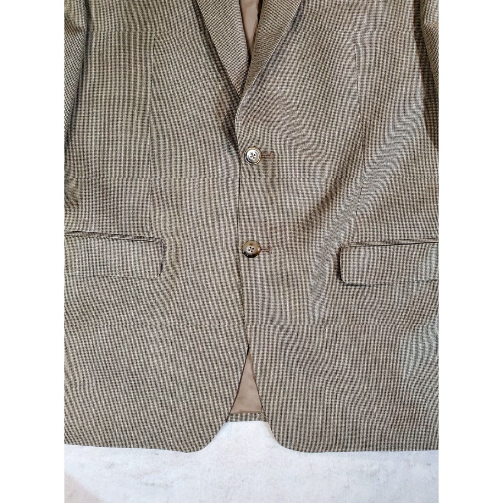 Ralph Lauren Ralph Lauren Signature Blazer Silk & Wool Blend Suit Coat Mens 42R Beige Size 42R - 4 Thumbnail