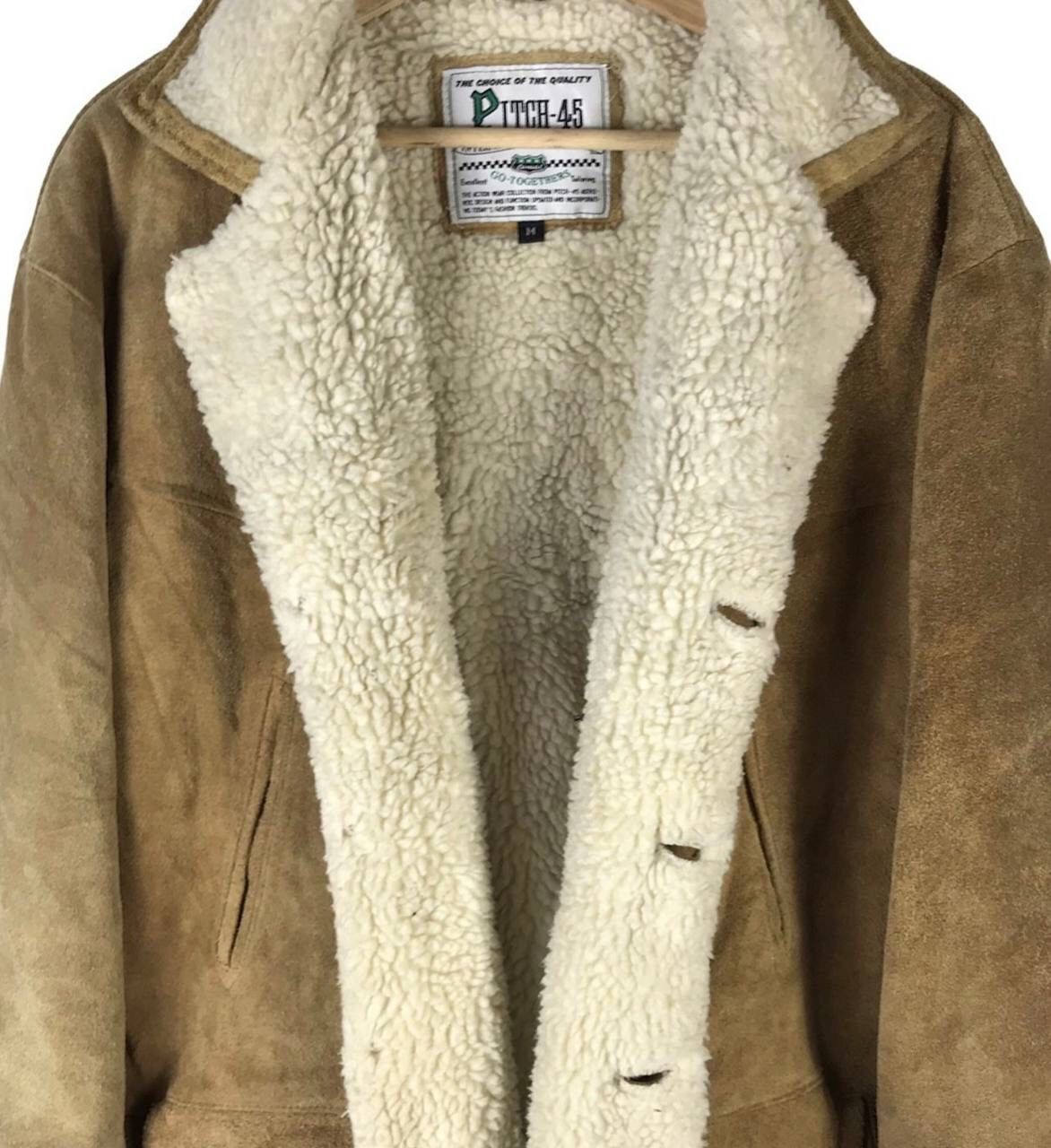 Japanese Brand VINTAGE PITCH-45S SHEARLING SHEEPSKIN LEATHER JACKET Size US L / EU 52-54 / 3 - 4 Thumbnail