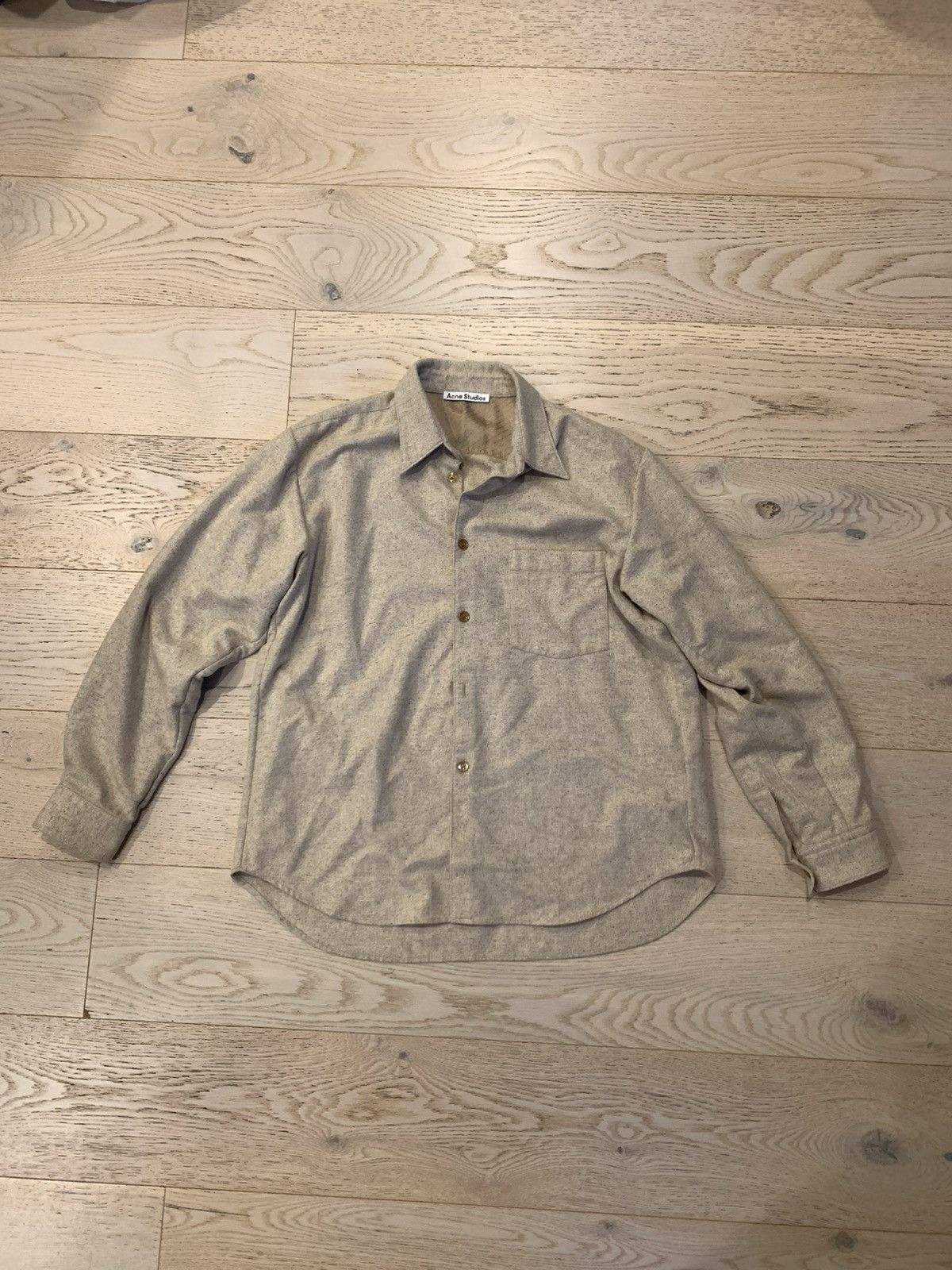 Acne Studios Acne Studios Wool Shirt Beige in L Size US L / EU 52-54 / 3 - 2 Thumbnail