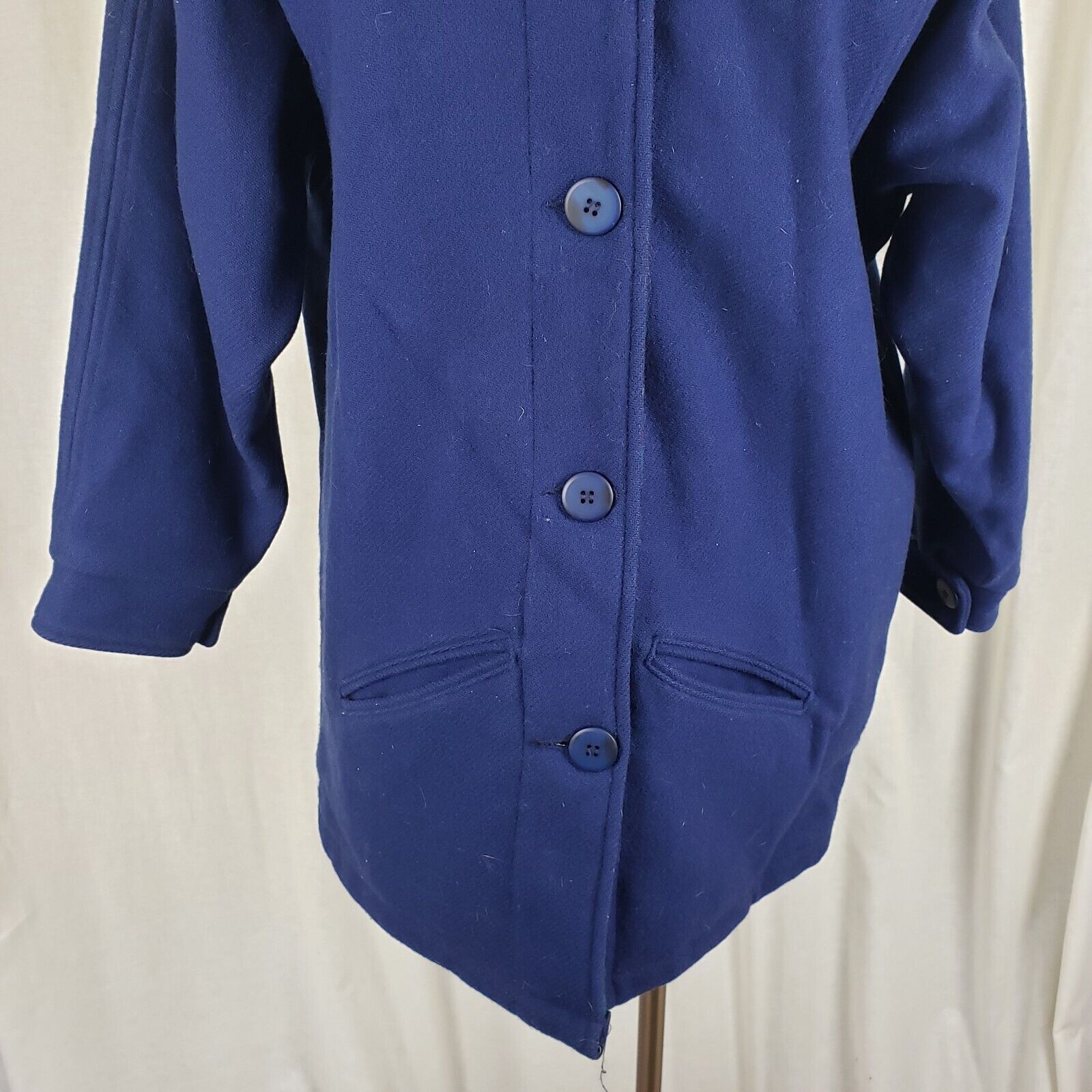Woolrich Woolen Mills Vtg Woolrich Woman Cobalt Plaid Lined Wool Car Coat Peacoat Size S / US 4 / IT 40 - 3 Thumbnail